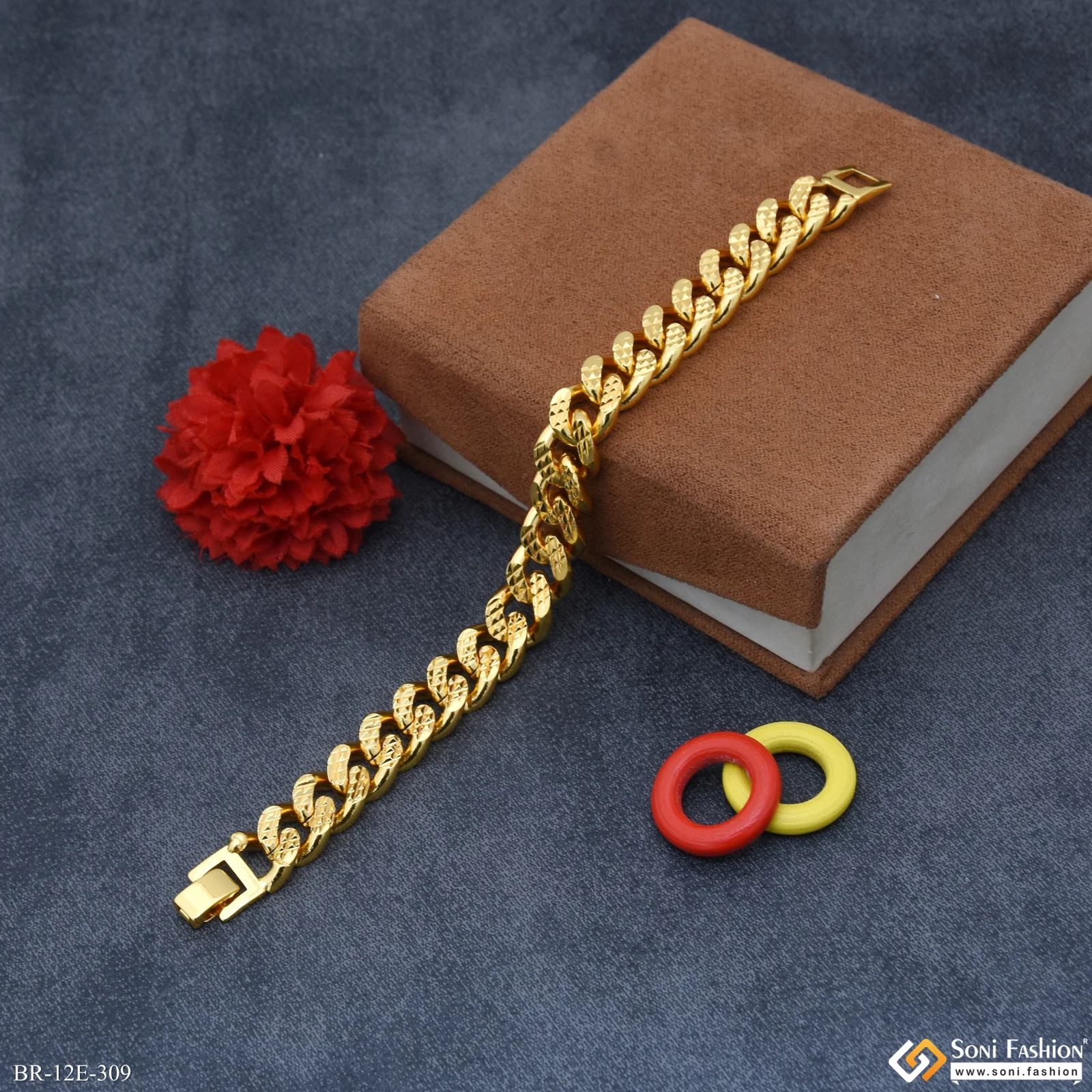 Link Bracelet Popular Design Gold Plated Bracelet for Men - Style E309 - Image 3
