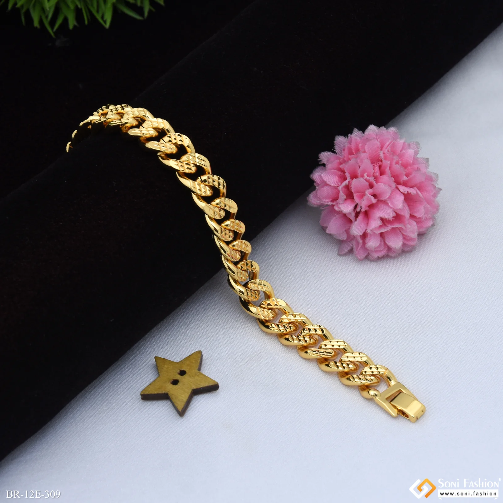 Link Bracelet Popular Design Gold Plated Bracelet for Men - Style E309 - Image 4