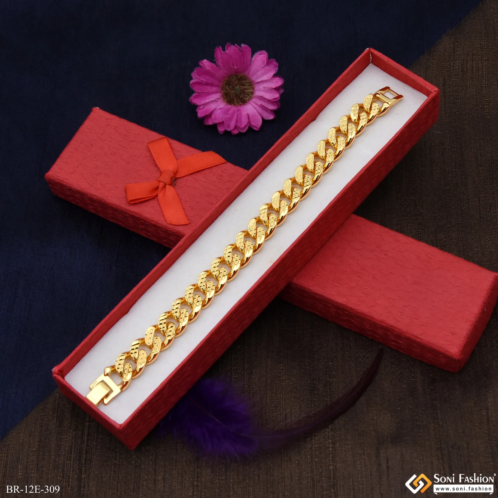Link Bracelet Popular Design Gold Plated Bracelet for Men - Style E309 - Image 5