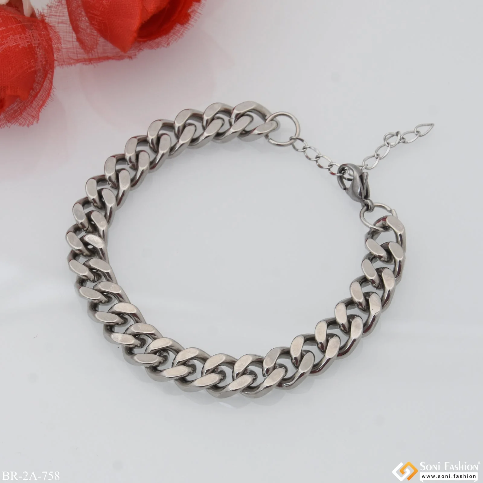 Stainless Steel Silver Color Very High Quality Bracelet For Men - Style A758 - Image 2
