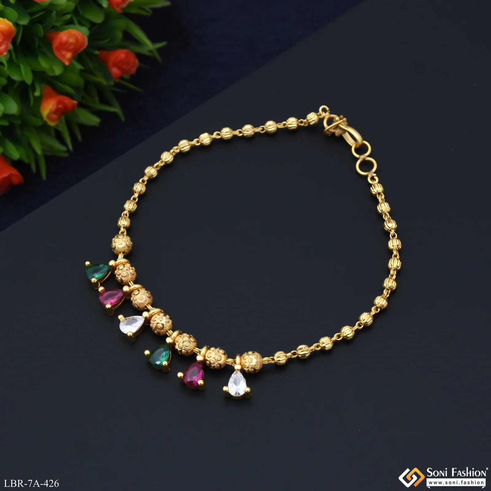 Stunning Design Gold Plated Bracelet for Ladies - Style A426 - Image 3