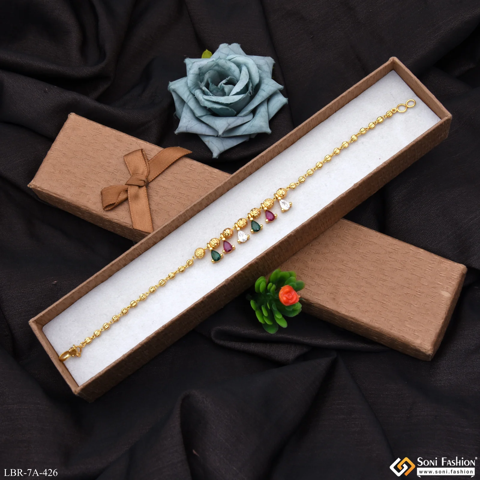 Stunning Design Gold Plated Bracelet for Ladies - Style A426 - Image 4