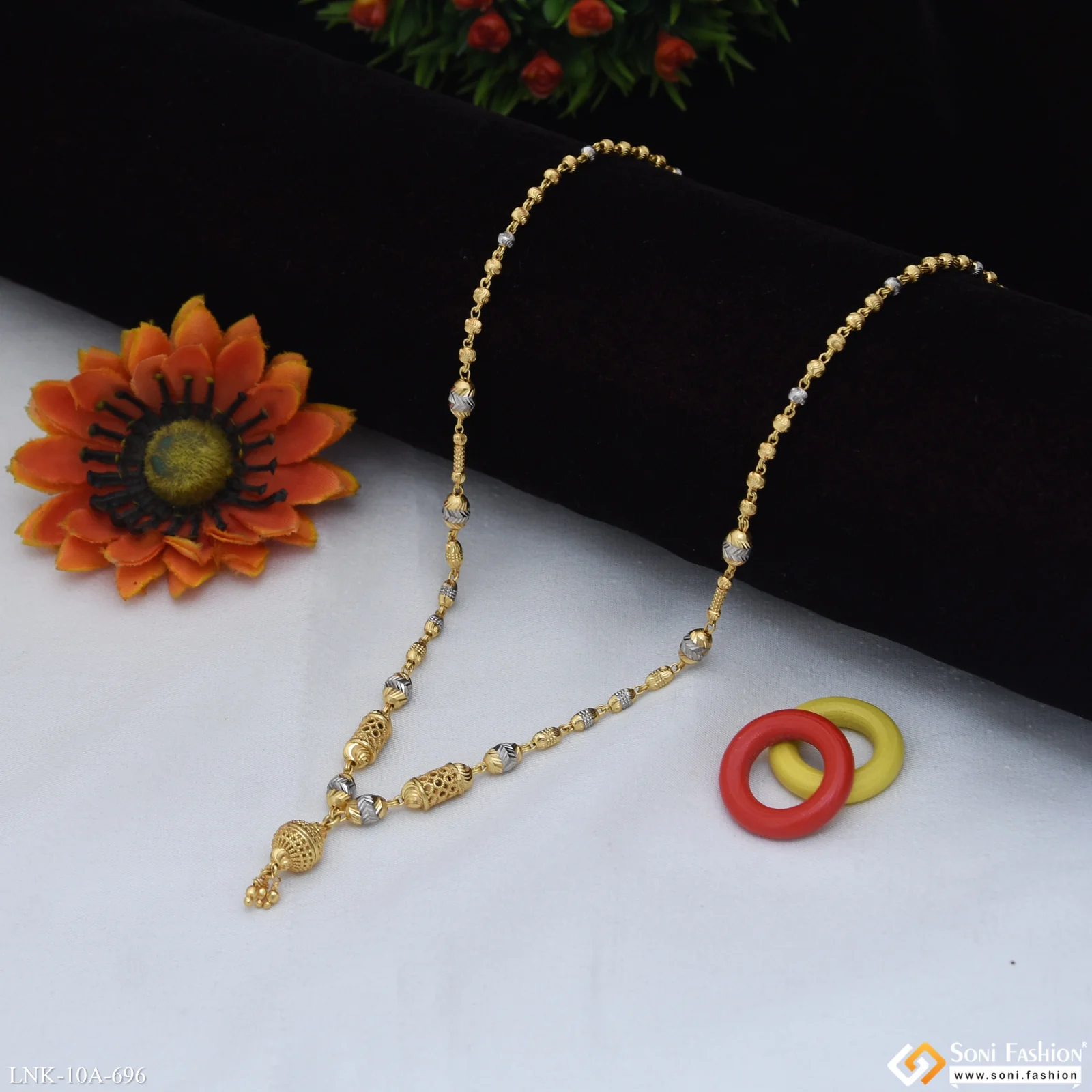 Stunning Design Gold Plated Necklace for Ladies - Style A696 - Image 3