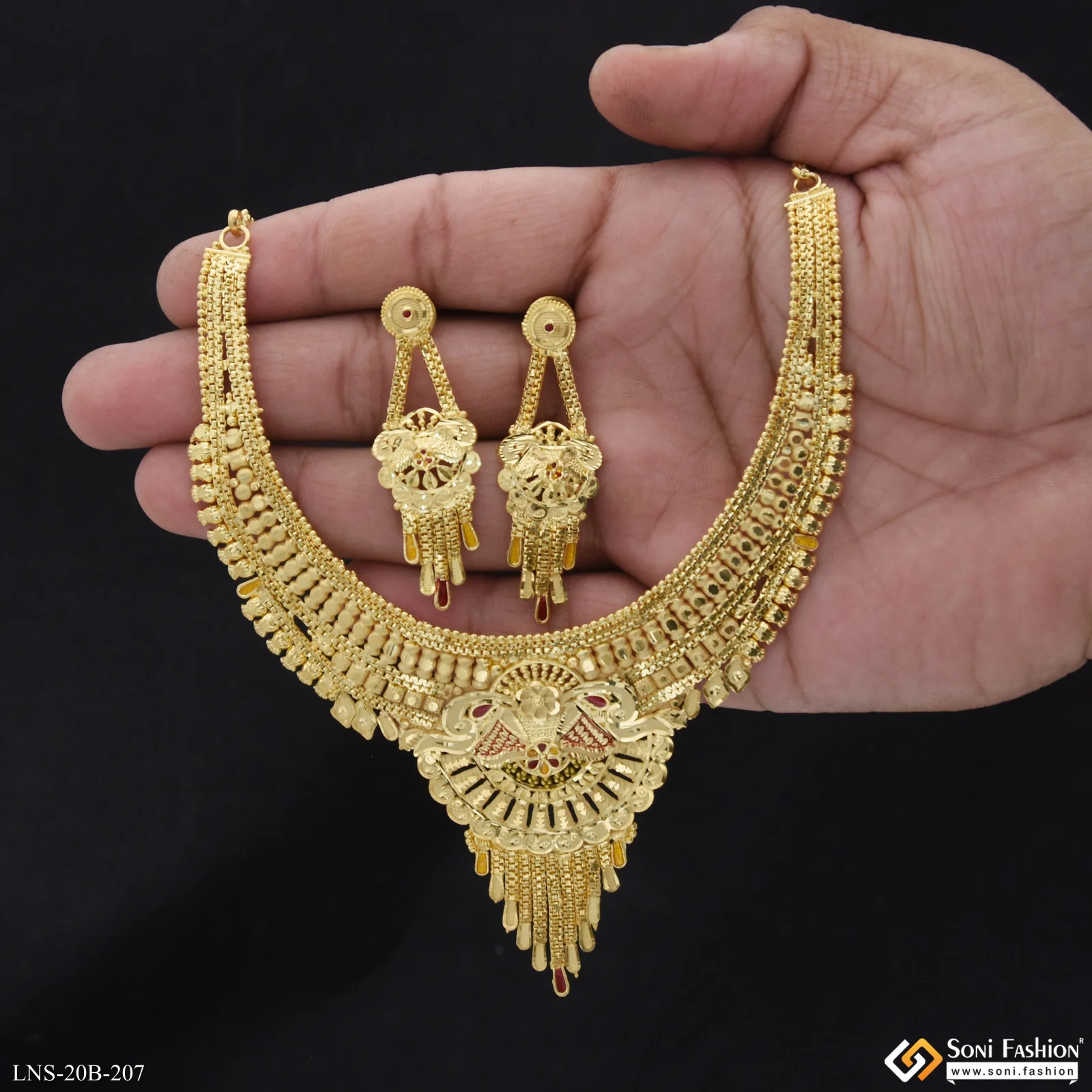 Stunning Design Gold Plated Necklace Set for Women - Style B207 - Image 4