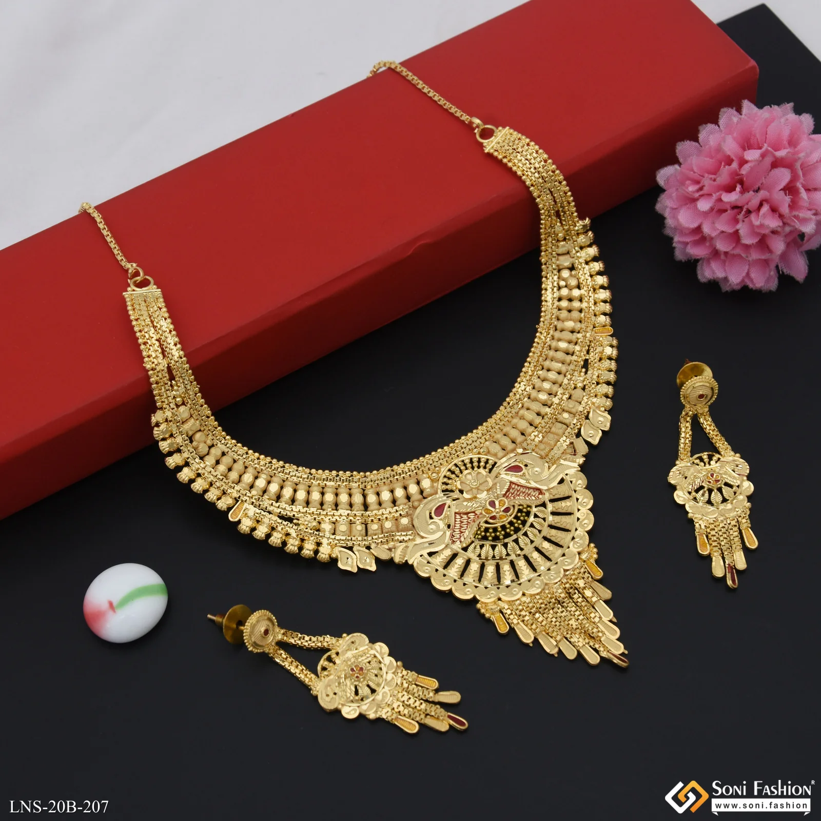 Stunning Design Gold Plated Necklace Set for Women - Style B207 - Image 5