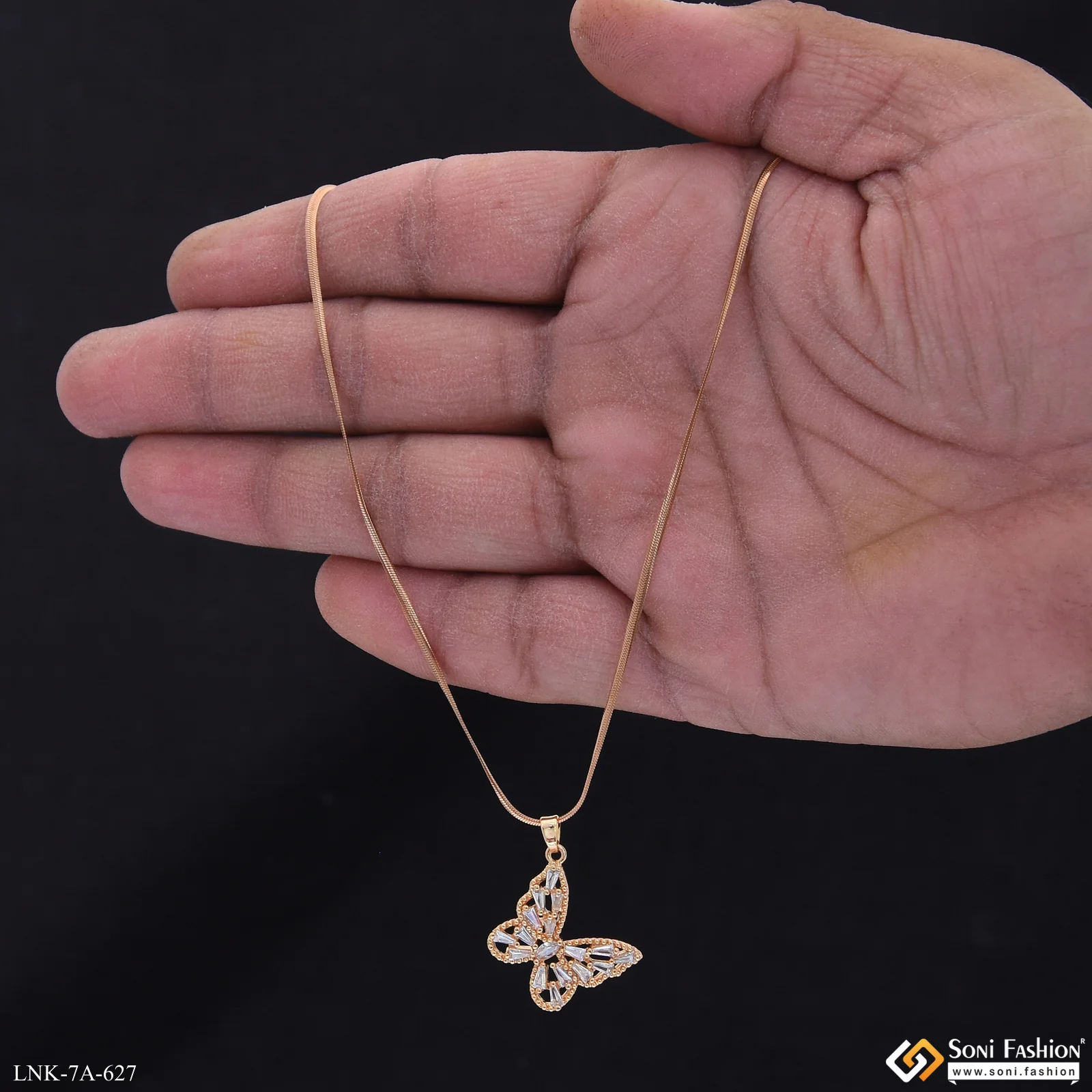 Stunning Design Rose Gold Color Chain Pendant for Ladies - Style A627 - Image 2