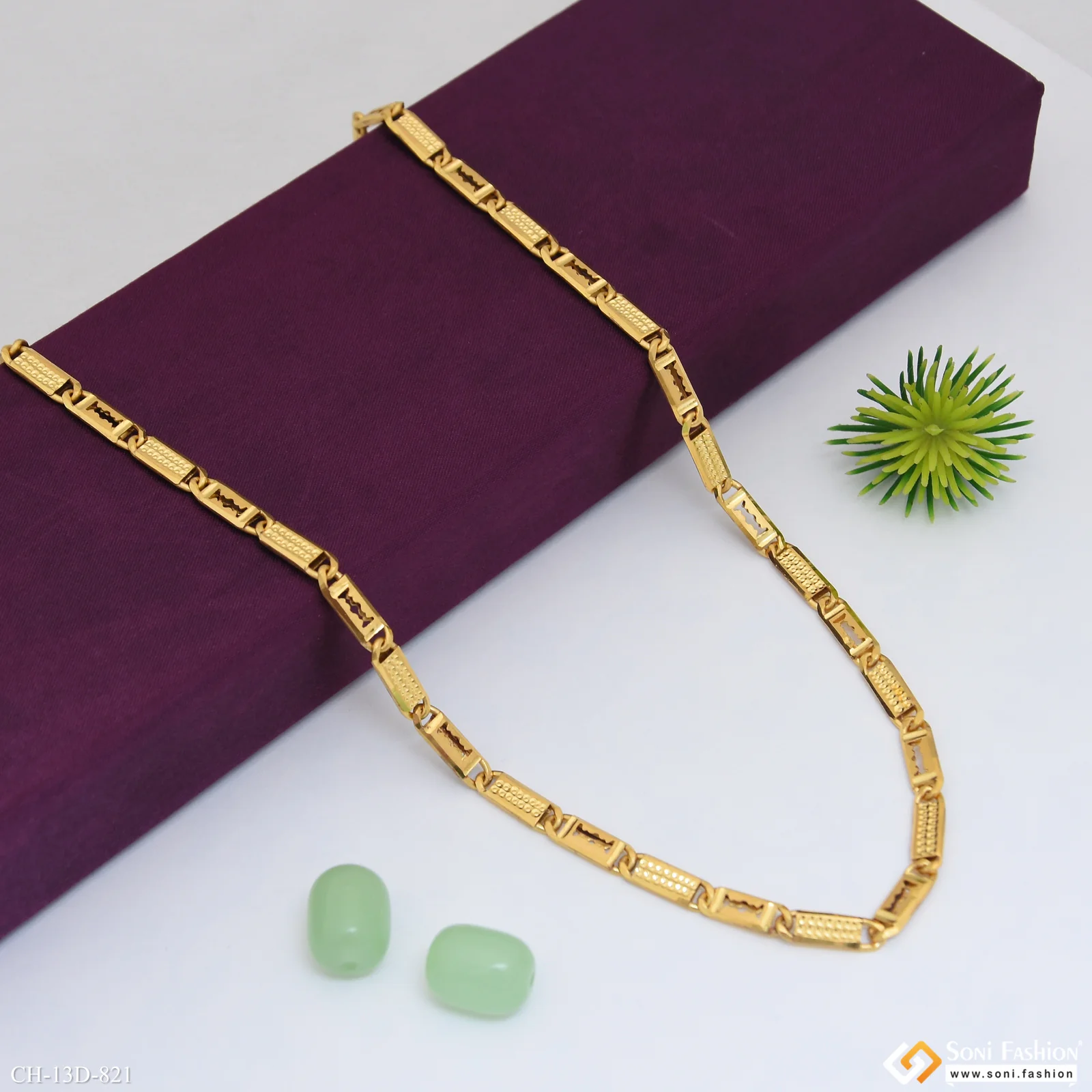 Stunning Design Superior Quality Gold Plated Chain for Men - Style D821 - Image 4