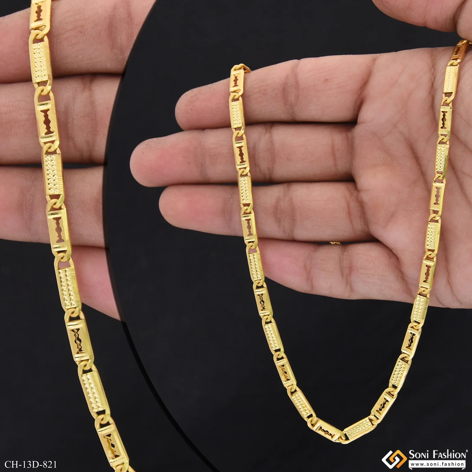 Stunning Design Superior Quality Gold Plated Chain for Men - Style D821 - Image 5