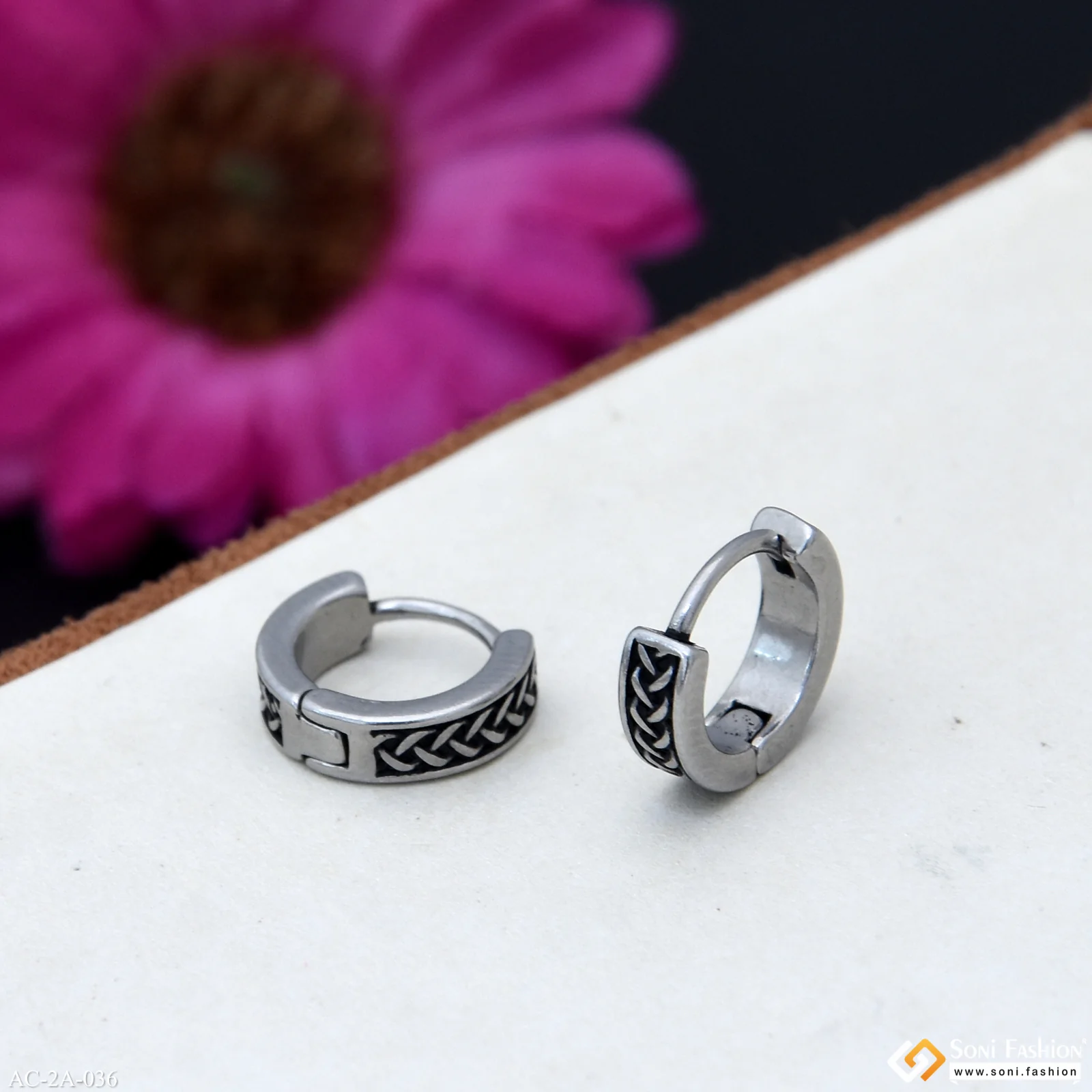 Stunning Design Superior Quality Stud Earring for Men (2 Pc) - Style A036 - Image 4