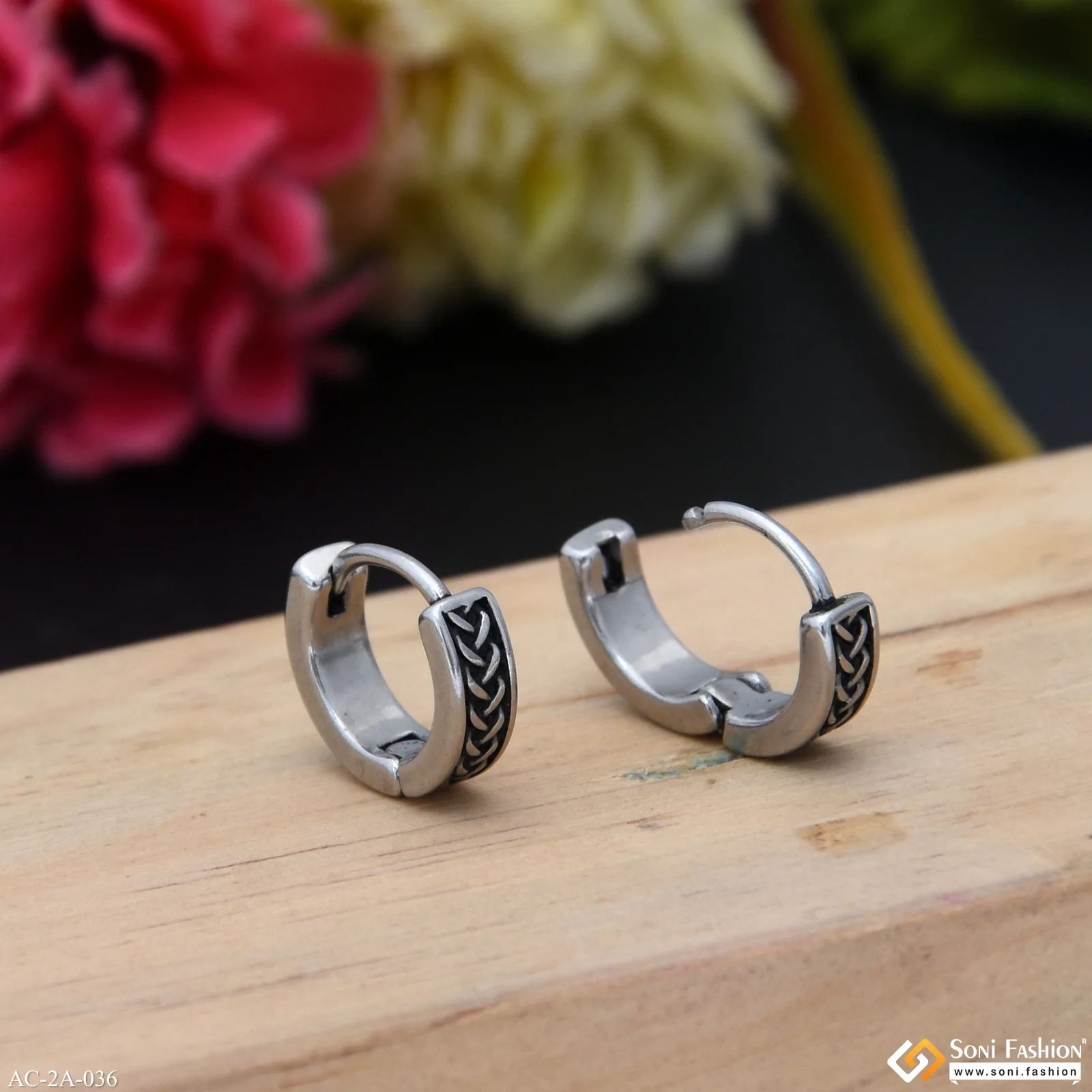 Stunning Design Superior Quality Stud Earring for Men (2 Pc) - Style A036 - Image 5