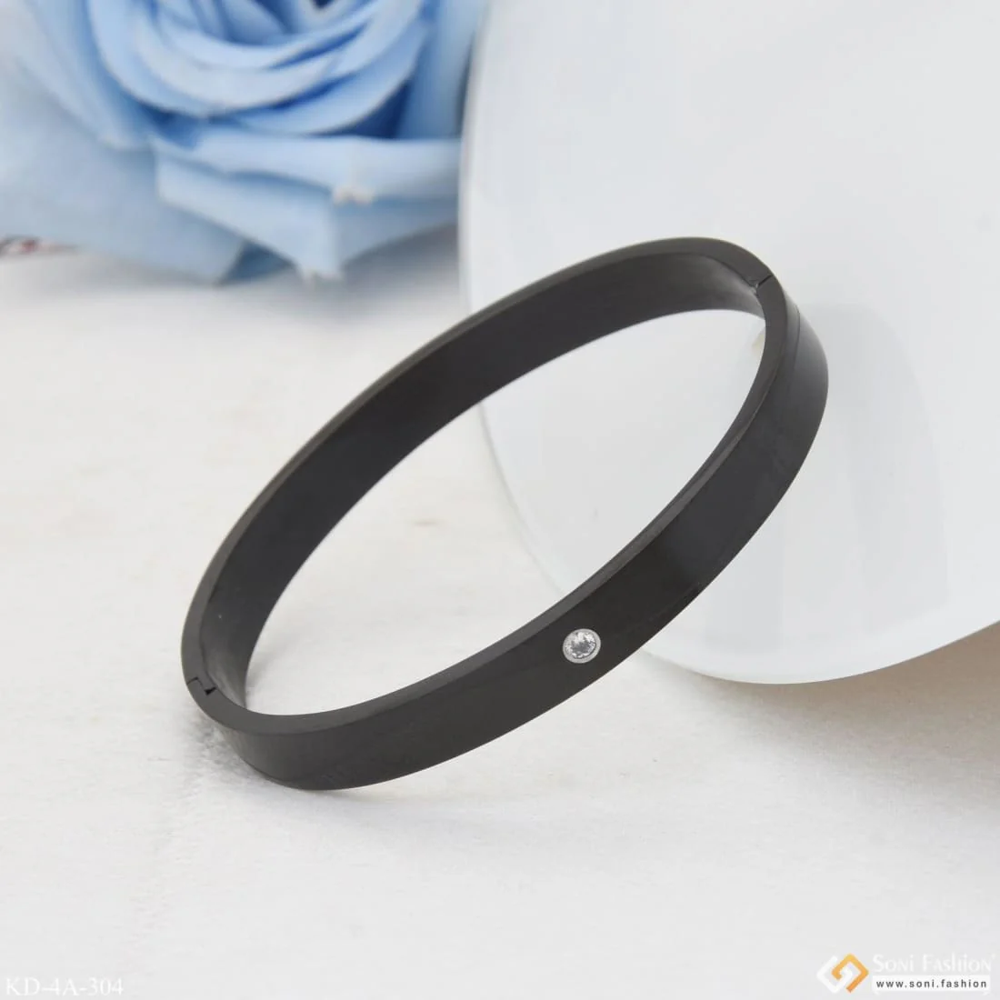 Stylish with Diamond Fashion-Forward Design High Quality Black Kada for Men - Style A304 - Image 6