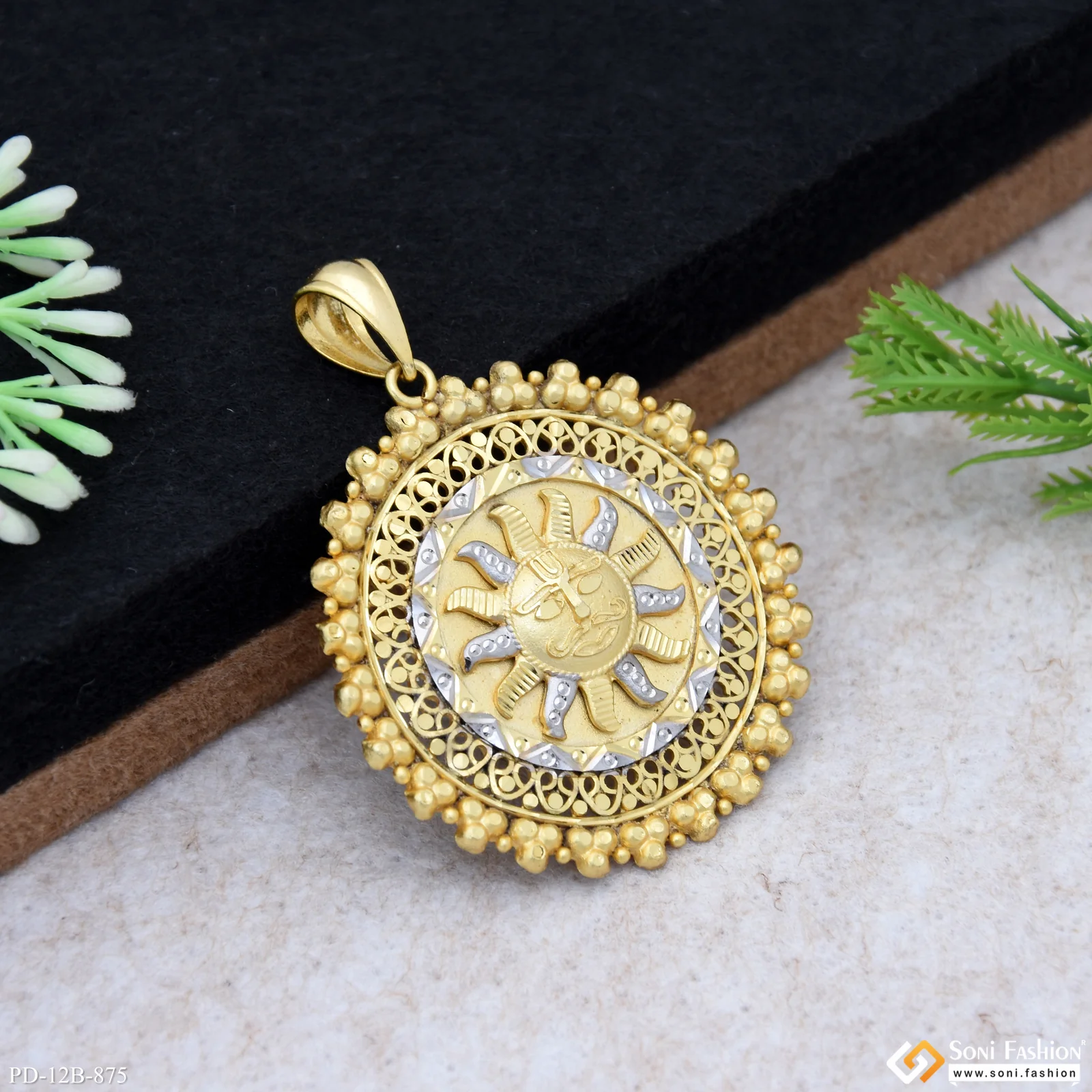Sun Amazing Design Gold Plated Pendant for Men - Style B875 - Image 4