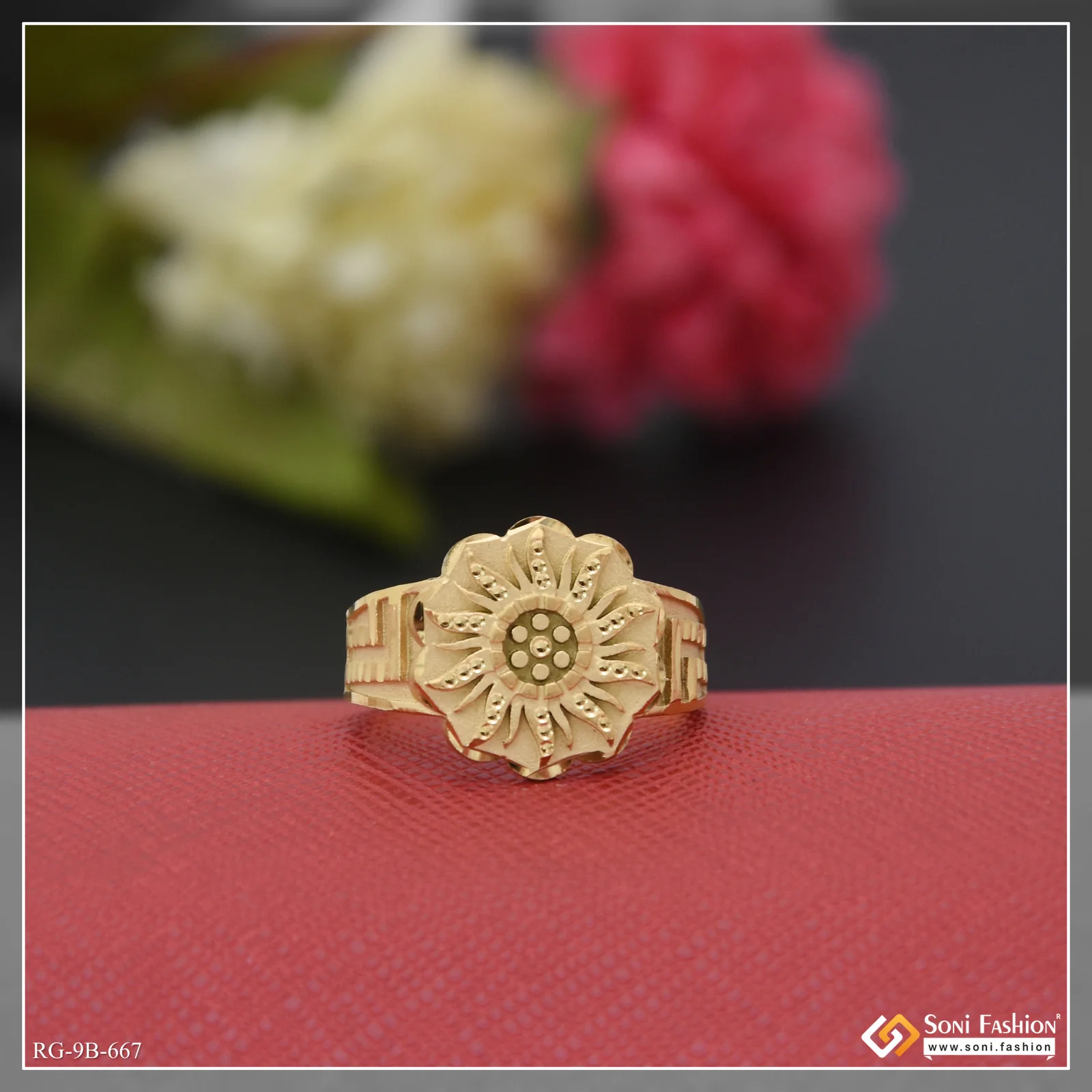 Sun Awesome Design Gold Plated Ring for Men - Style B667 - Image 2