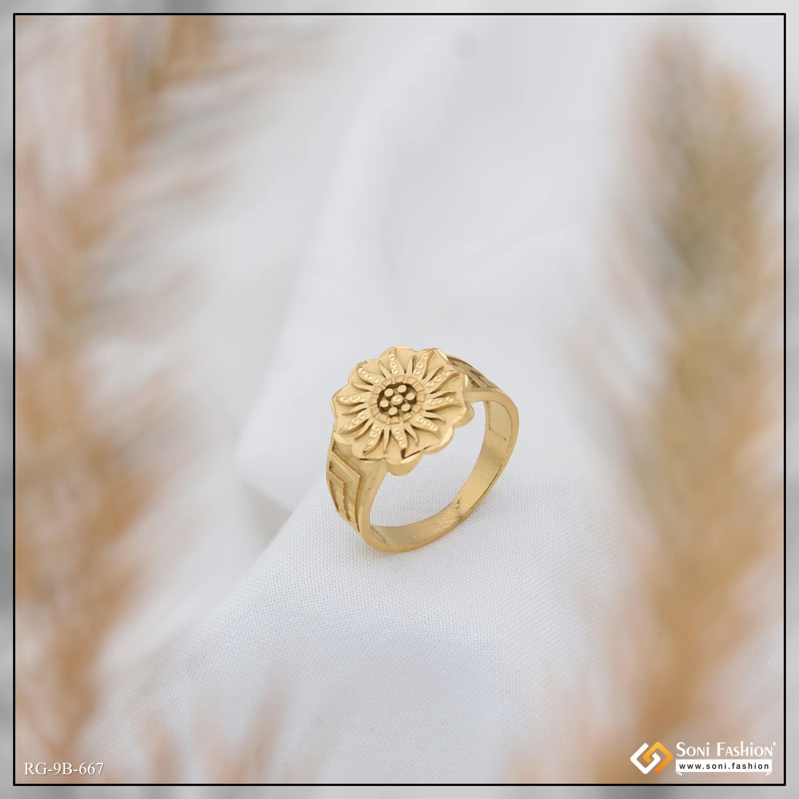 Sun Awesome Design Gold Plated Ring for Men - Style B667 - Image 5
