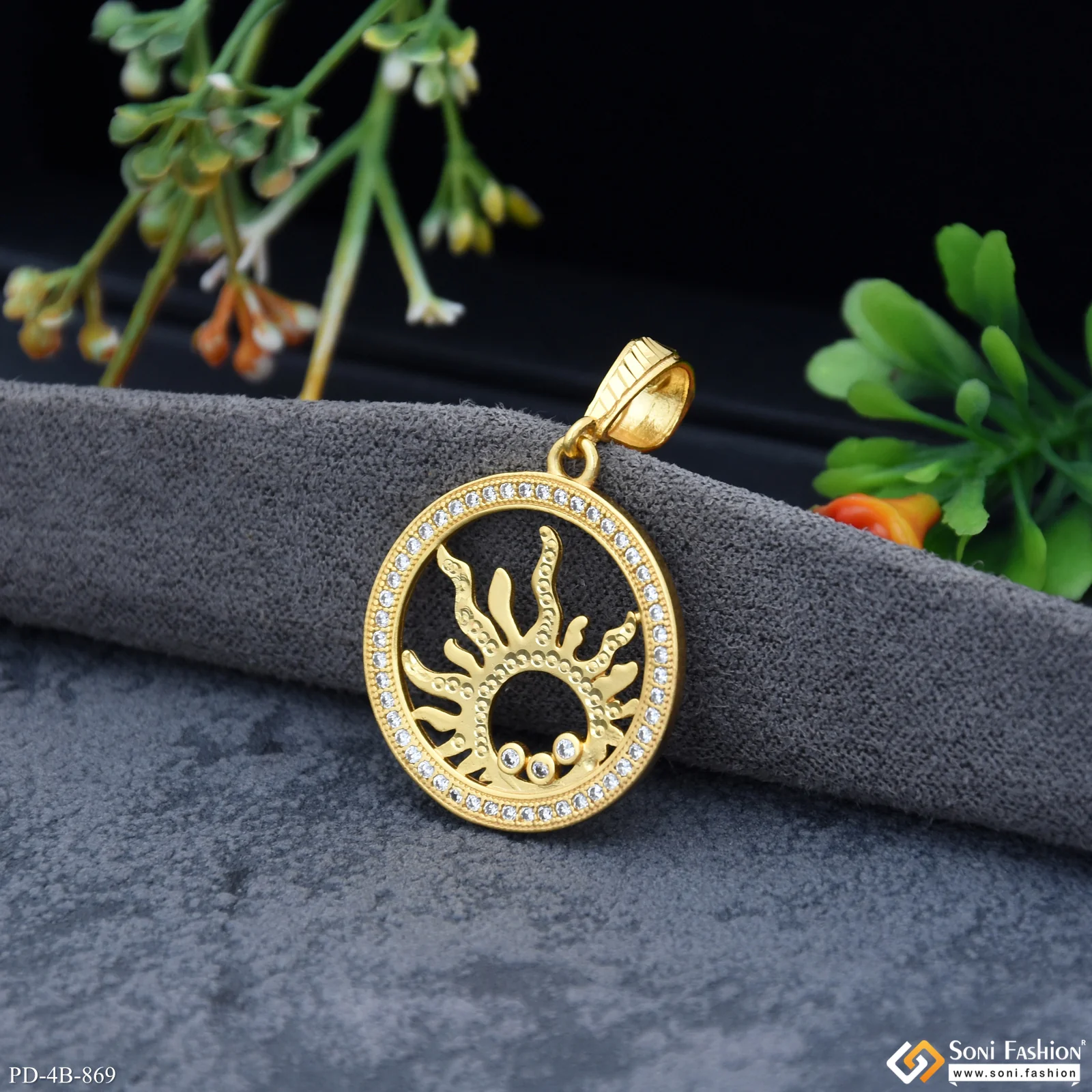 Sun Gorgeous Design Gold Plated Pendant for Men - Style B869 - Image 2