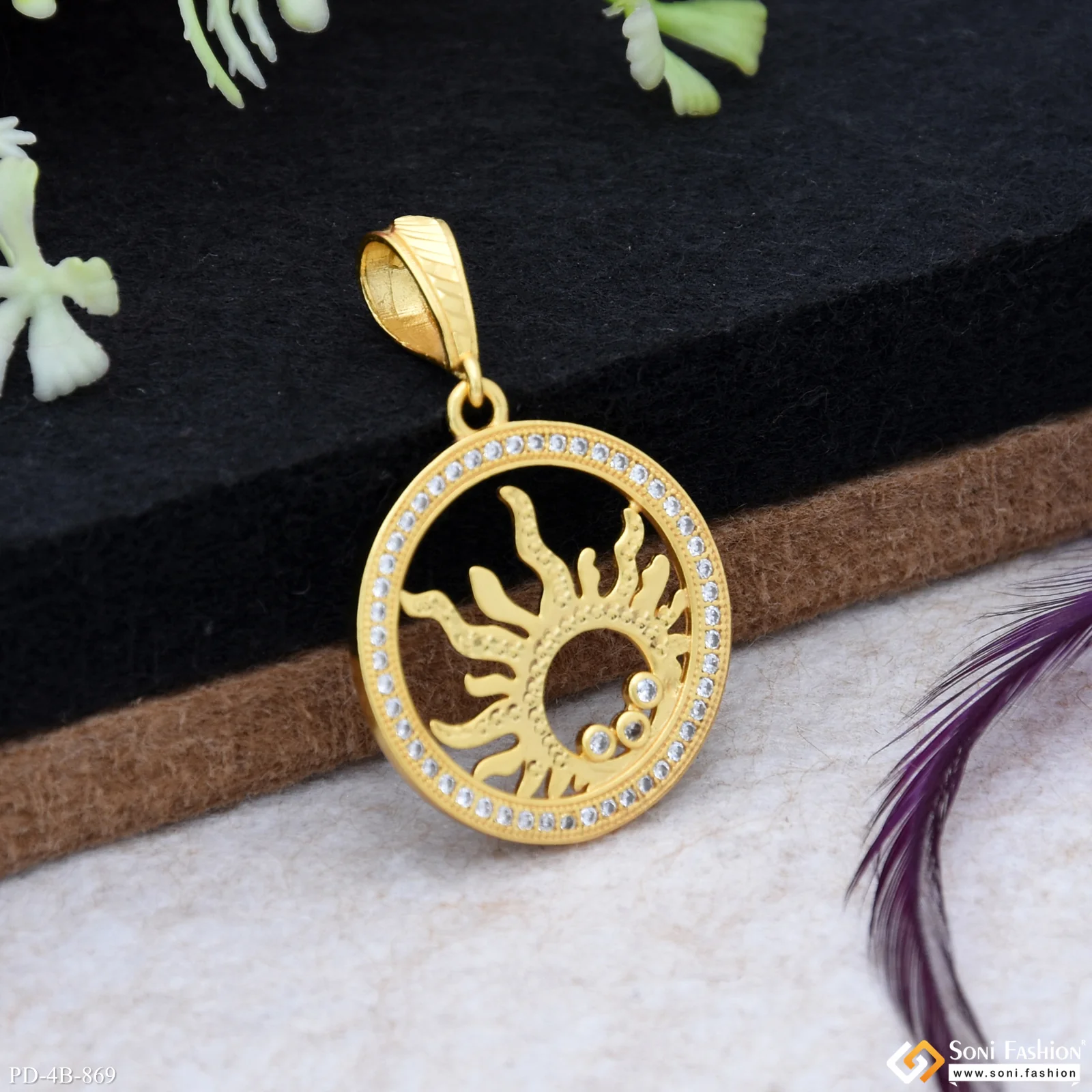 Sun Gorgeous Design Gold Plated Pendant for Men - Style B869 - Image 4