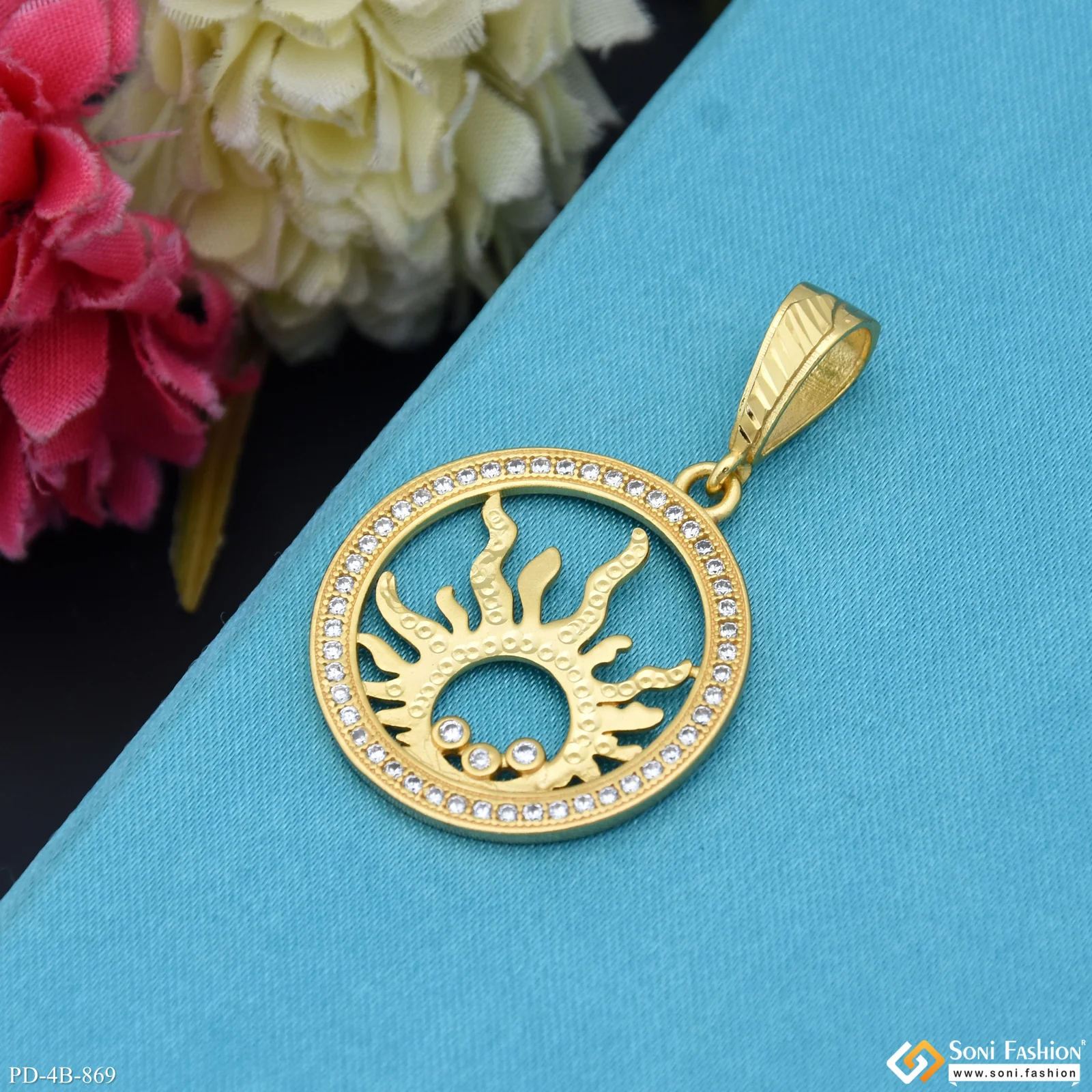 Sun Gorgeous Design Gold Plated Pendant for Men - Style B869 - Image 5