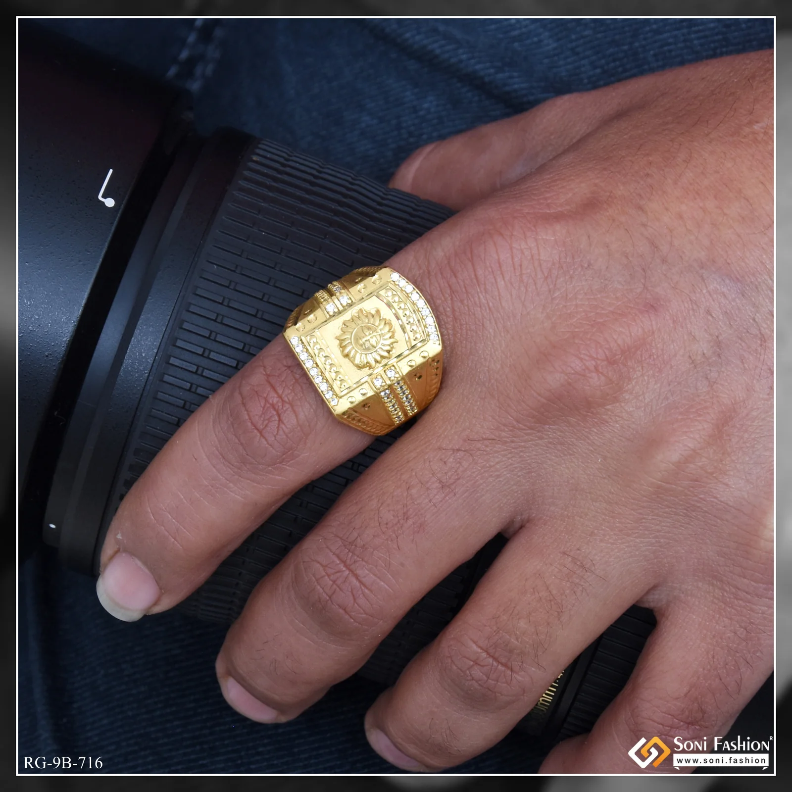 Sun Latest Design Gold Plated Ring for Men - Style B716