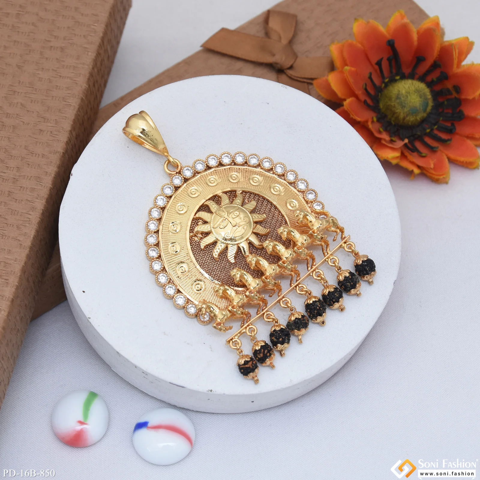 Sun Trending Design Gold Plated Pendant for Men - Style B850 - Image 3