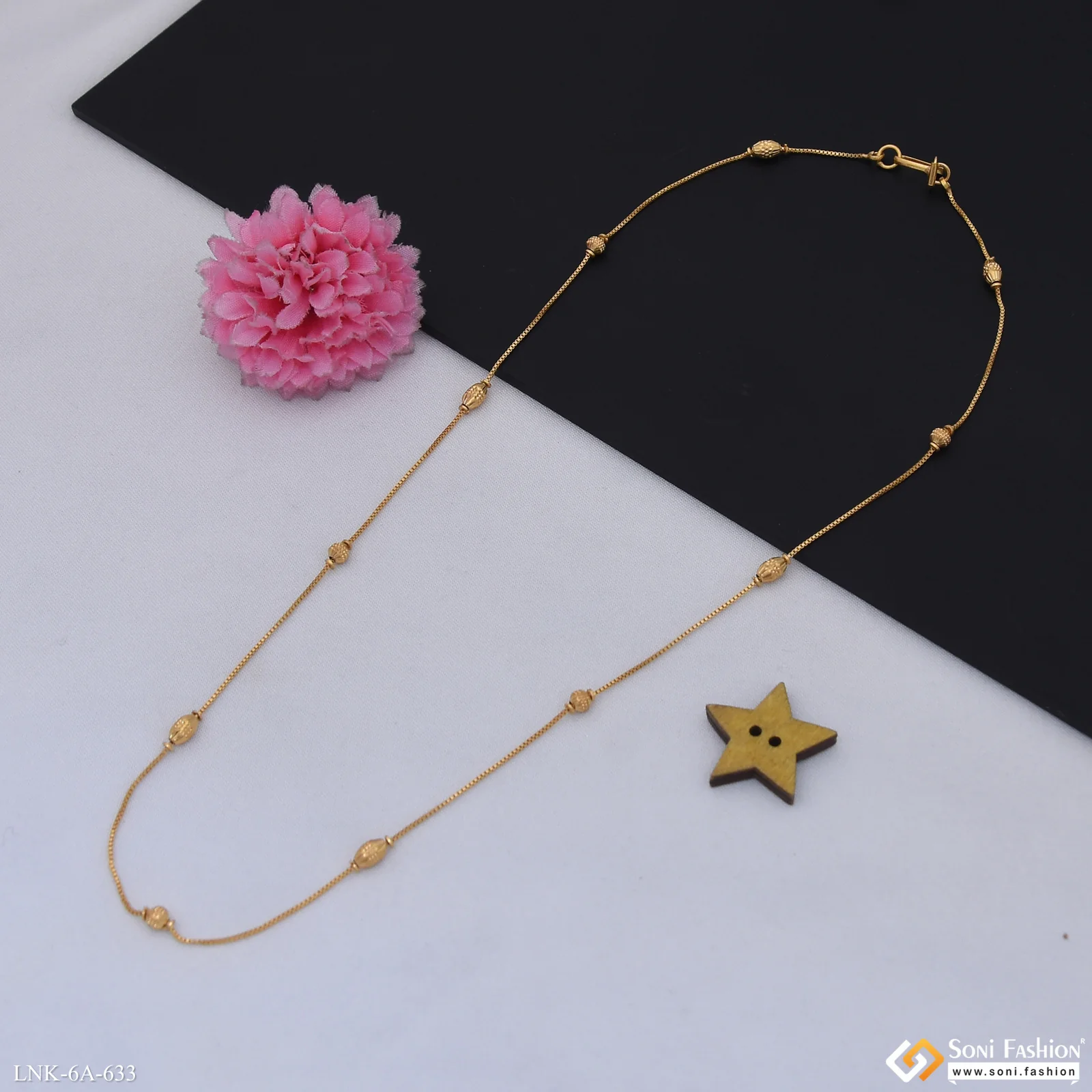 Superior Quality Gold Plated Ball Chain for Ladies - Style A633 - Image 4