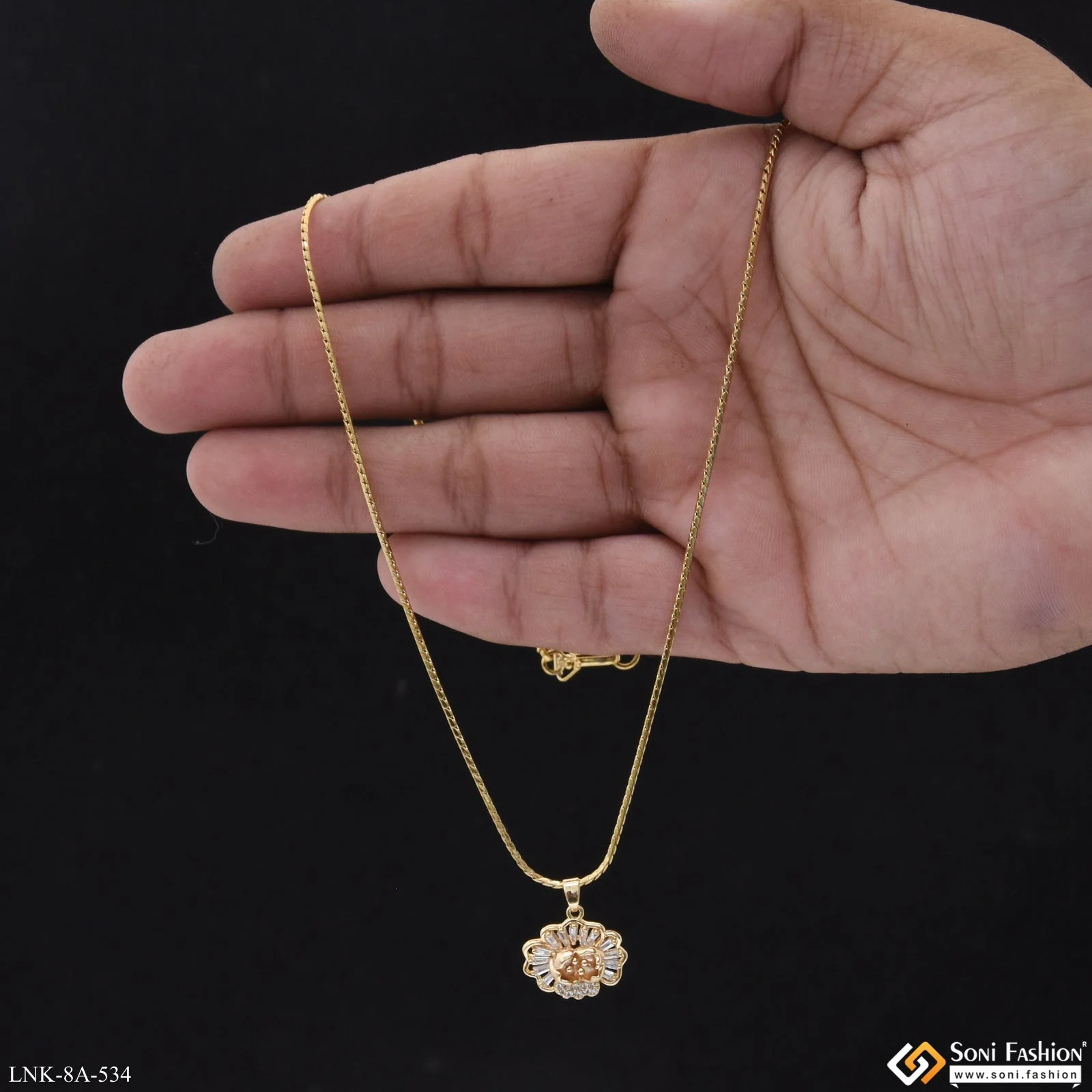 Superior Quality Gold Plated Chain Pendant for Ladies - Style A534 - Image 2