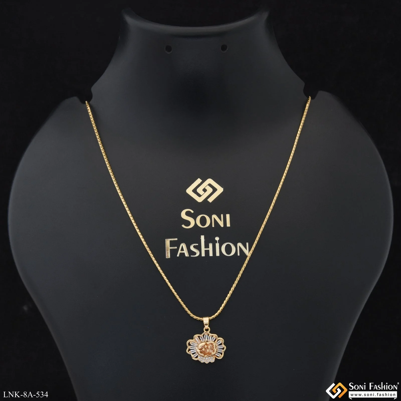 Superior Quality Gold Plated Chain Pendant for Ladies - Style A534 - Image 6