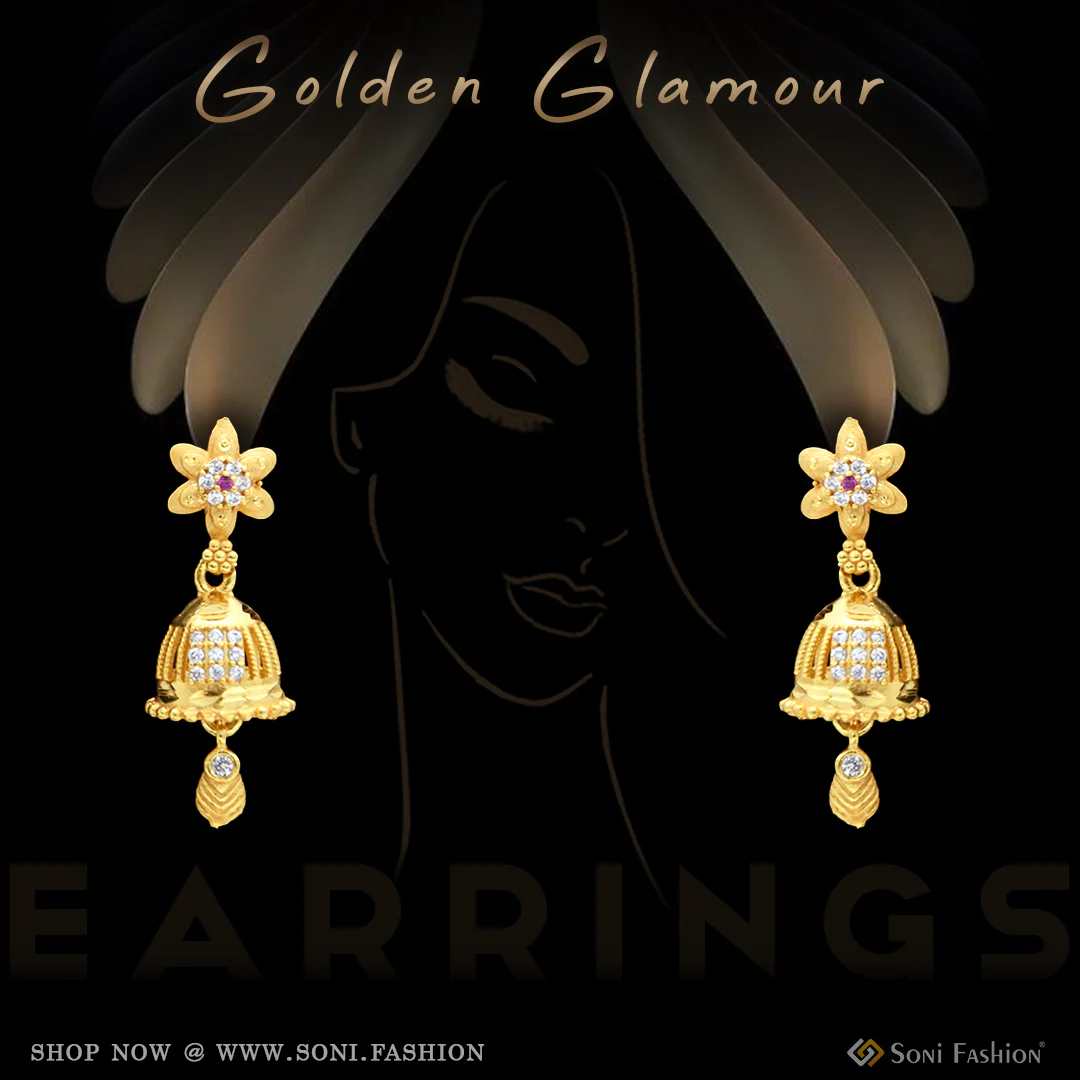 Superior Quality Gold Plated Earrings for Ladies - Style A260