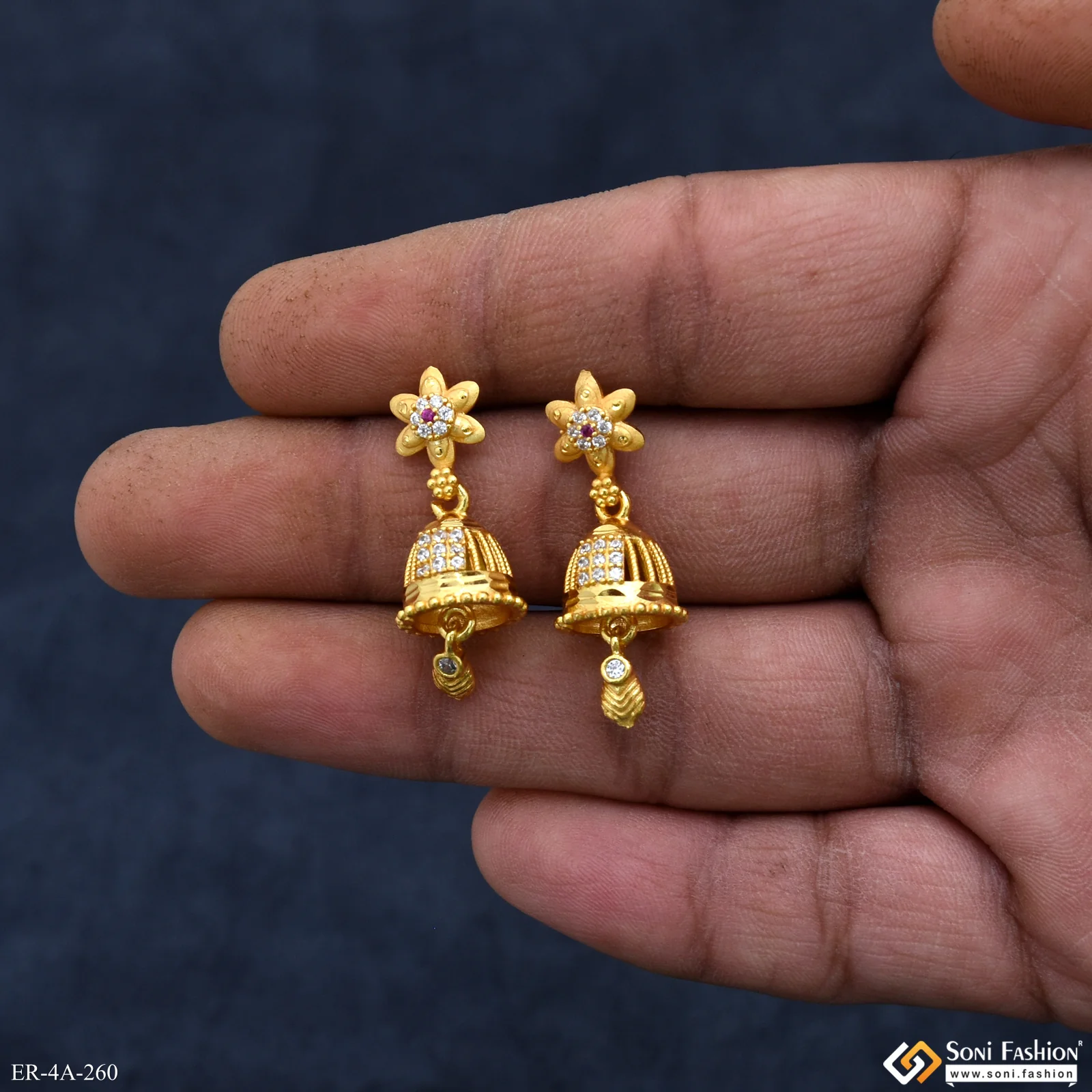 Superior Quality Gold Plated Earrings for Ladies - Style A260 - Image 2