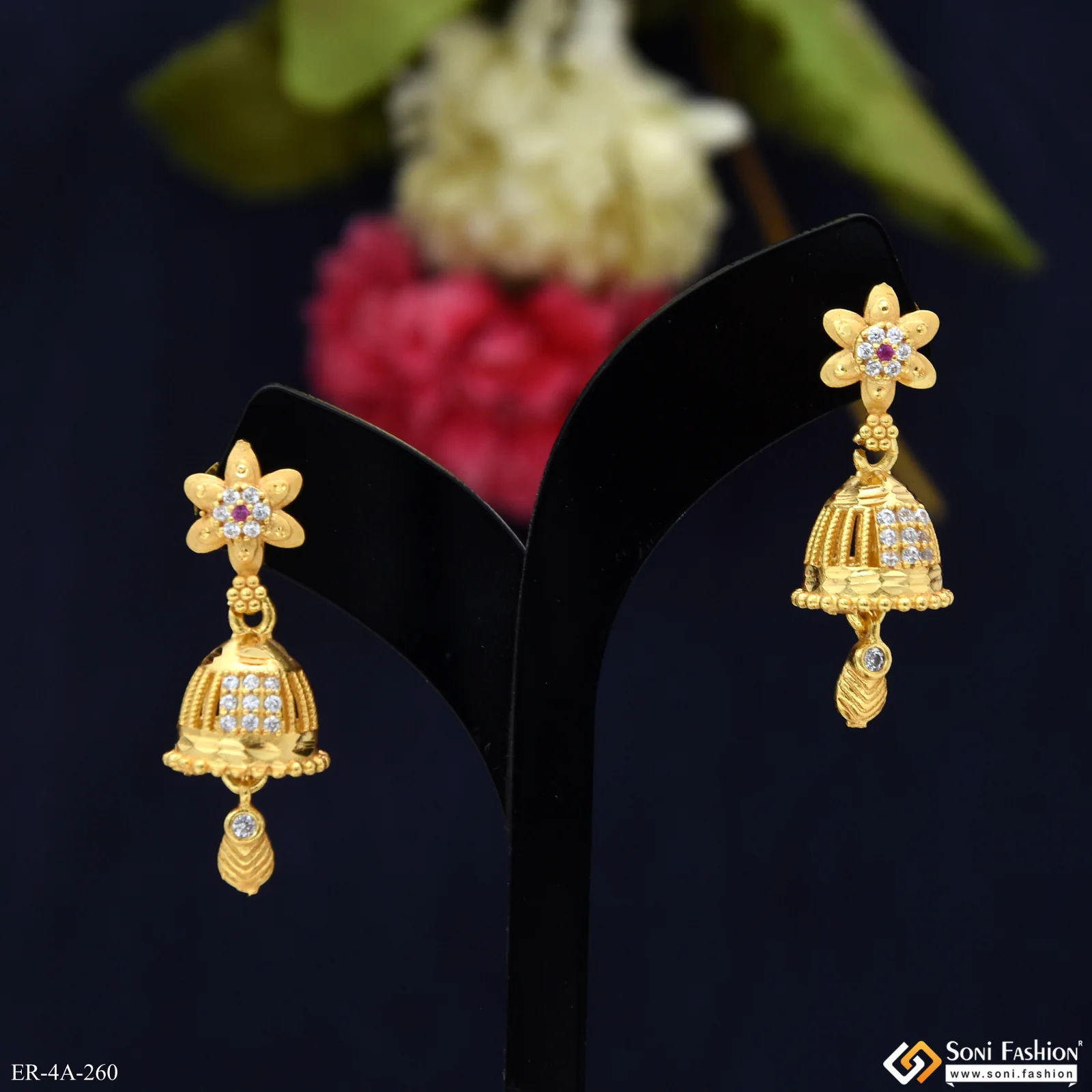 Superior Quality Gold Plated Earrings for Ladies - Style A260 - Image 4