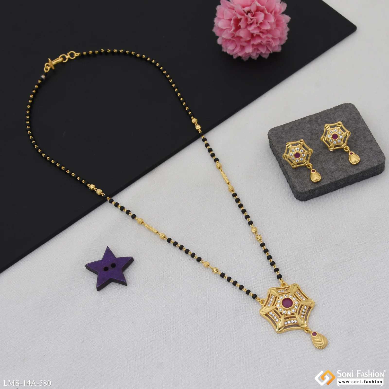 Superior Quality Gold Plated Mangalsutra Set for Women - Style A580 - Image 4