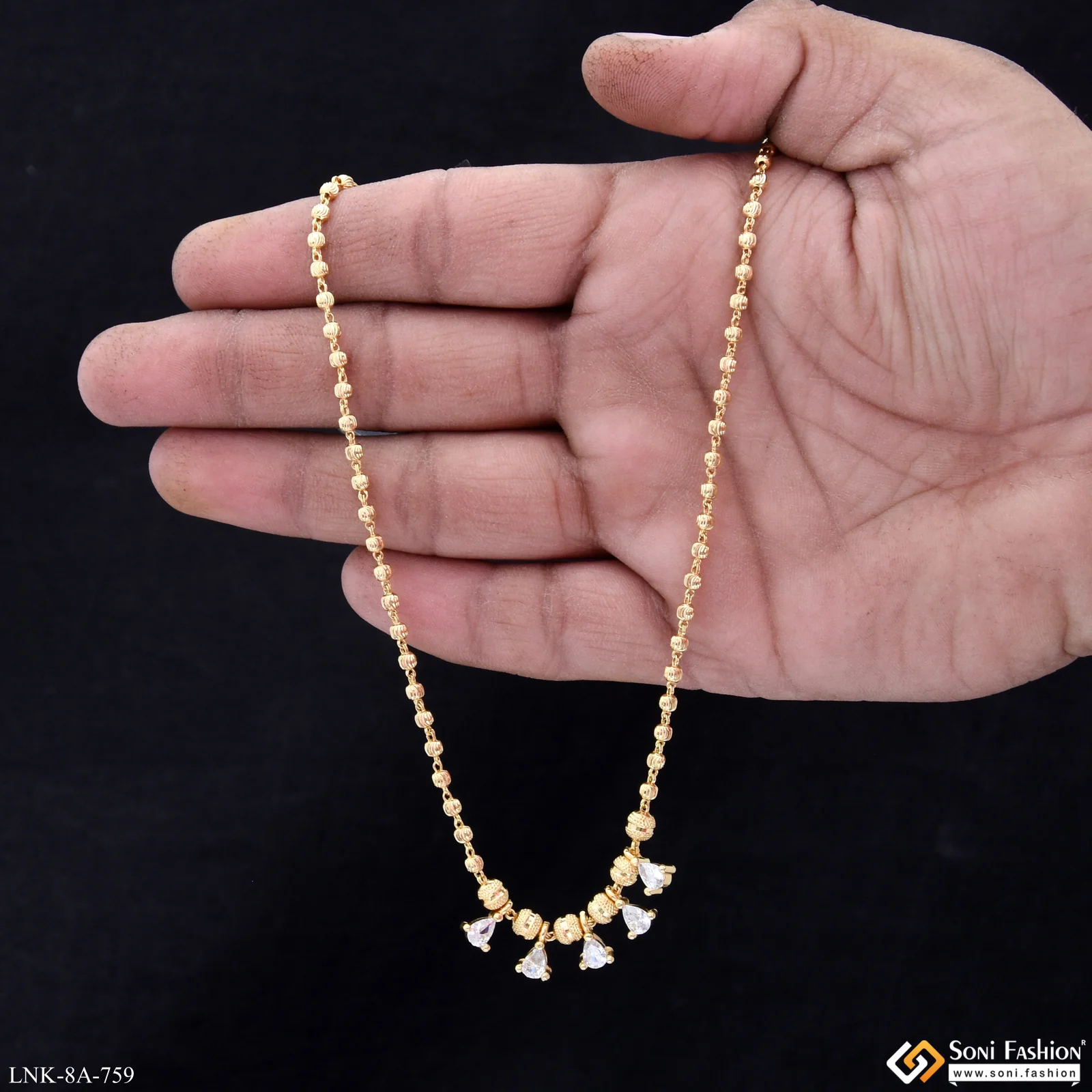 Superior Quality Gold Plated Necklace for Ladies - Style A759 - Image 2