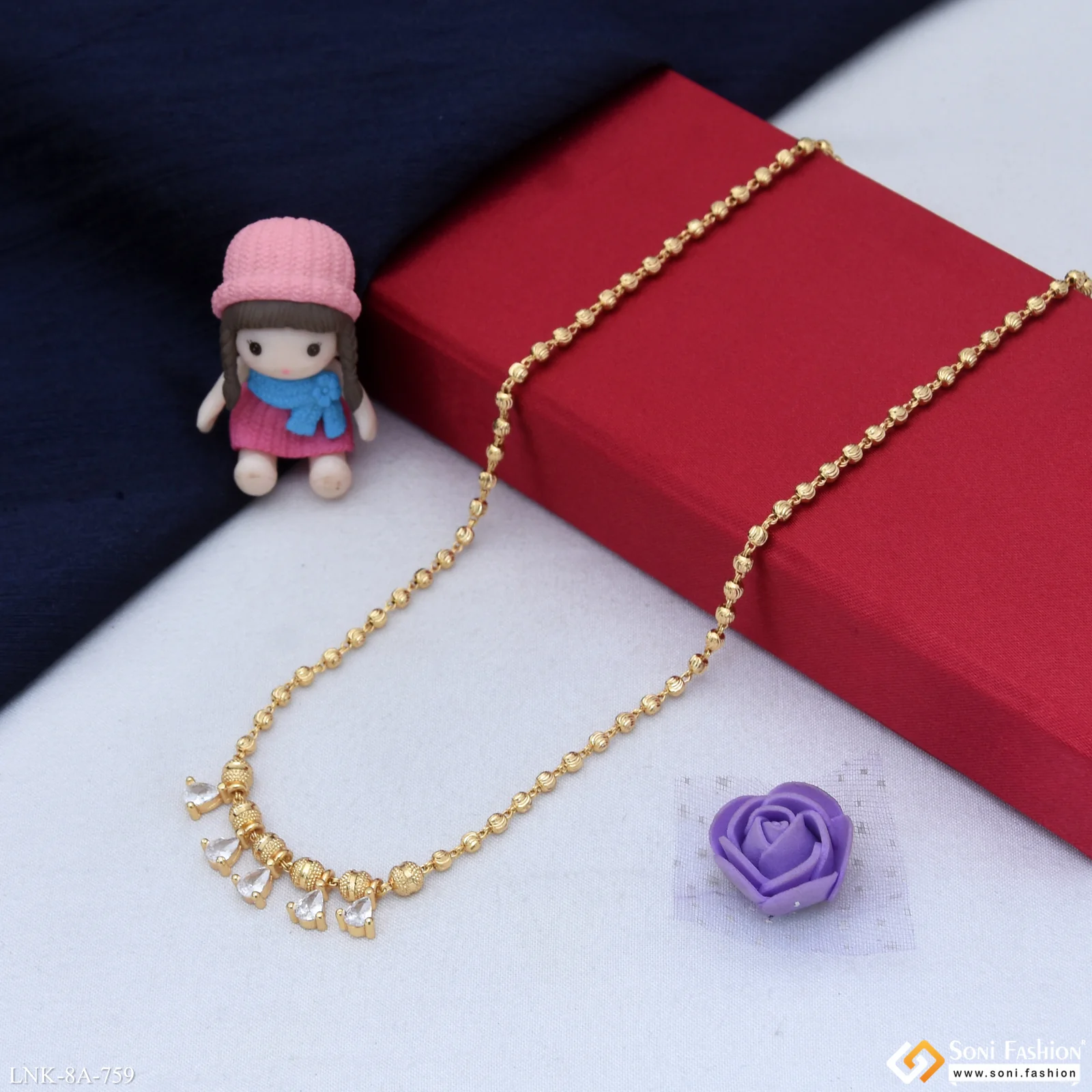 Superior Quality Gold Plated Necklace for Ladies - Style A759 - Image 5