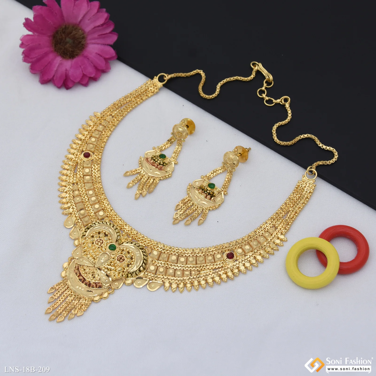 Superior Quality Gold Plated Necklace Set for Women - Style B209 - Image 2