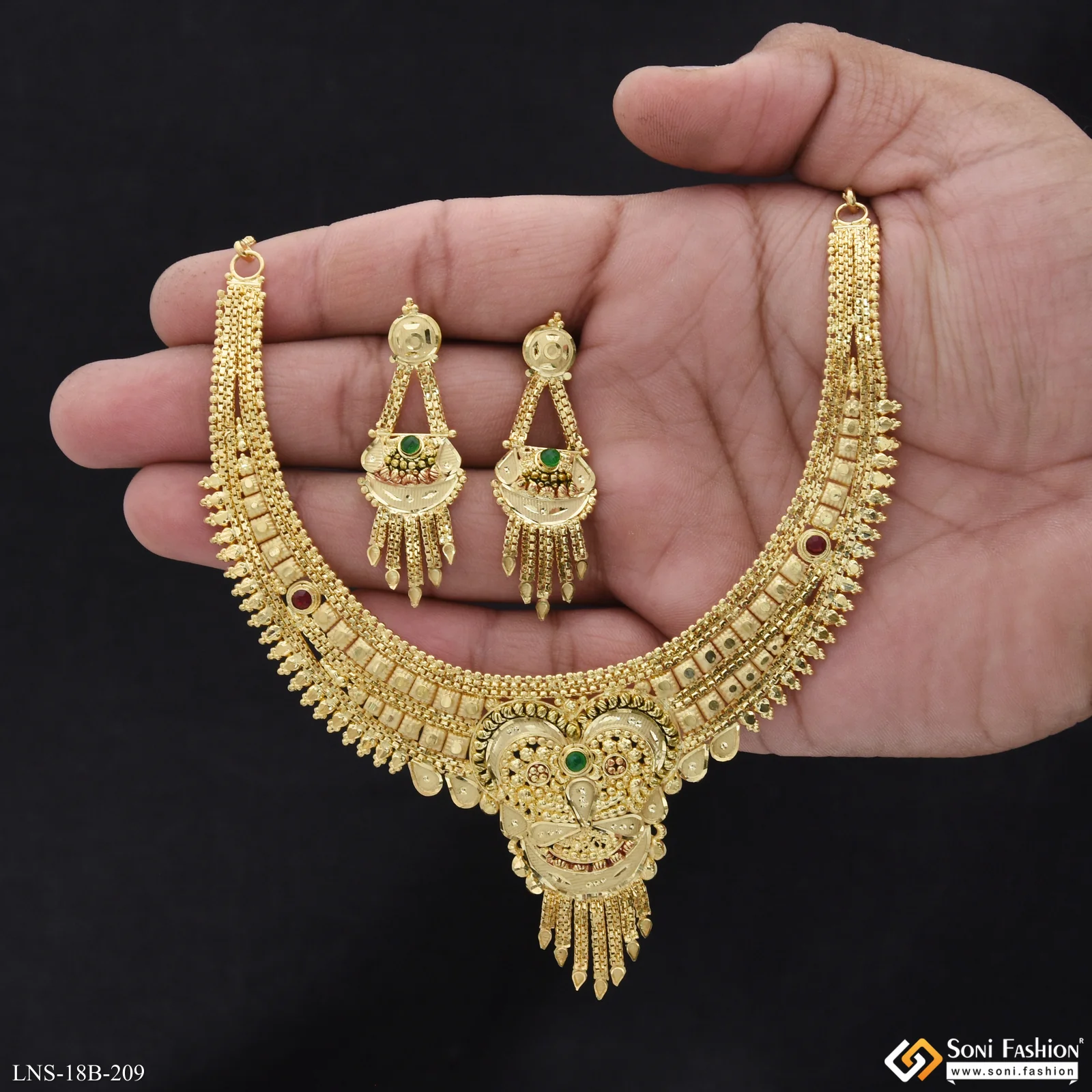 Superior Quality Gold Plated Necklace Set for Women - Style B209 - Image 5