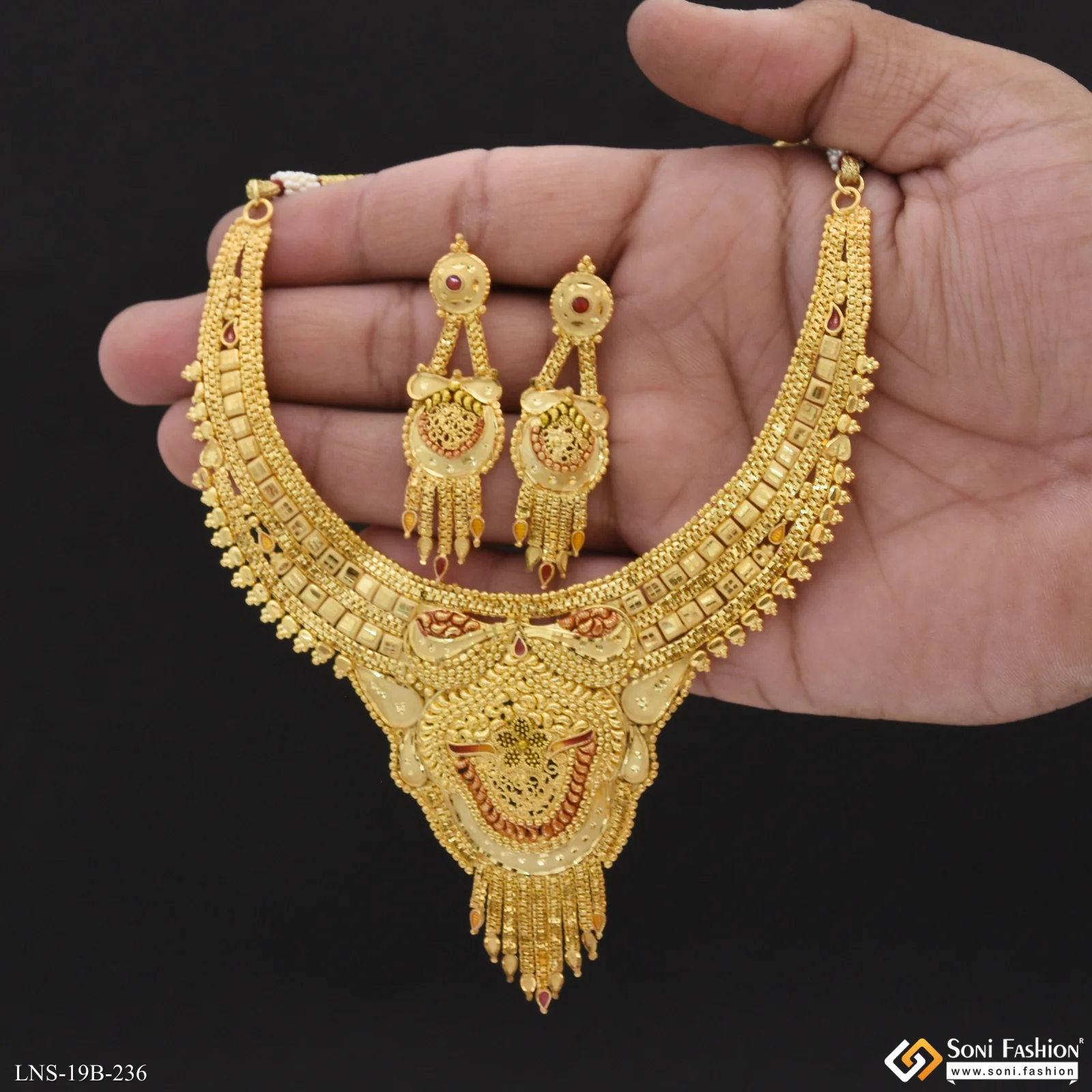 Superior Quality Gold Plated Necklace Set for Women - Style B236 - Image 5