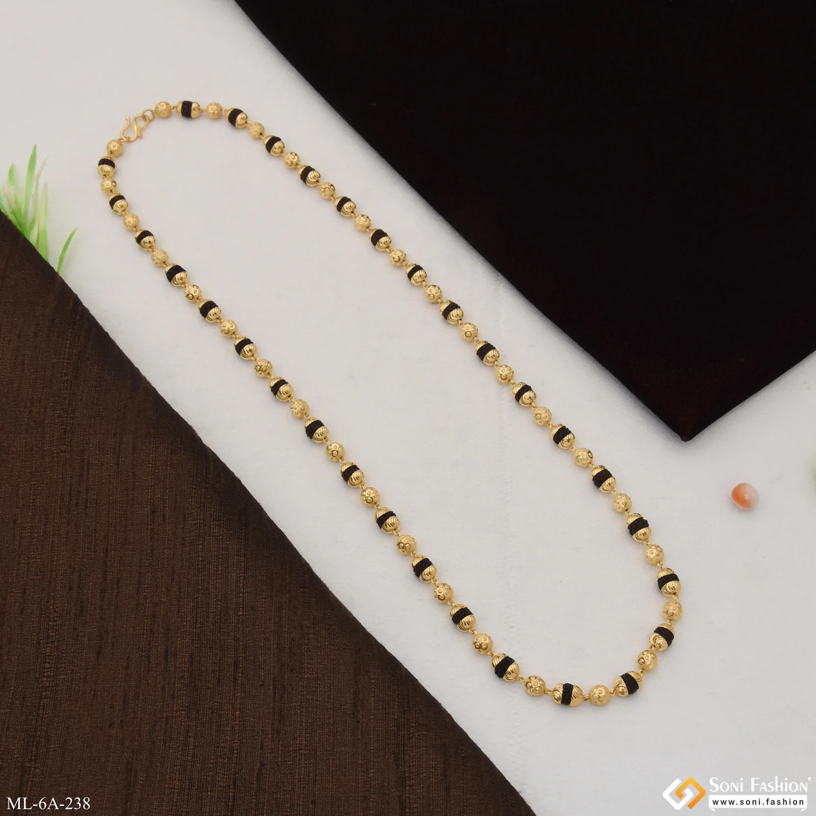 Superior Quality Gold Plated Rudraksha Mala For Men - Style A238 - Image 3
