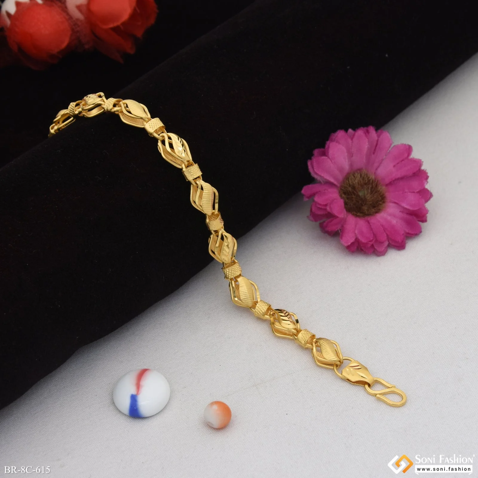 Superior Quality Gorgeous Design Gold Plated Kohli Bracelet For Men - Style C615 - Image 3