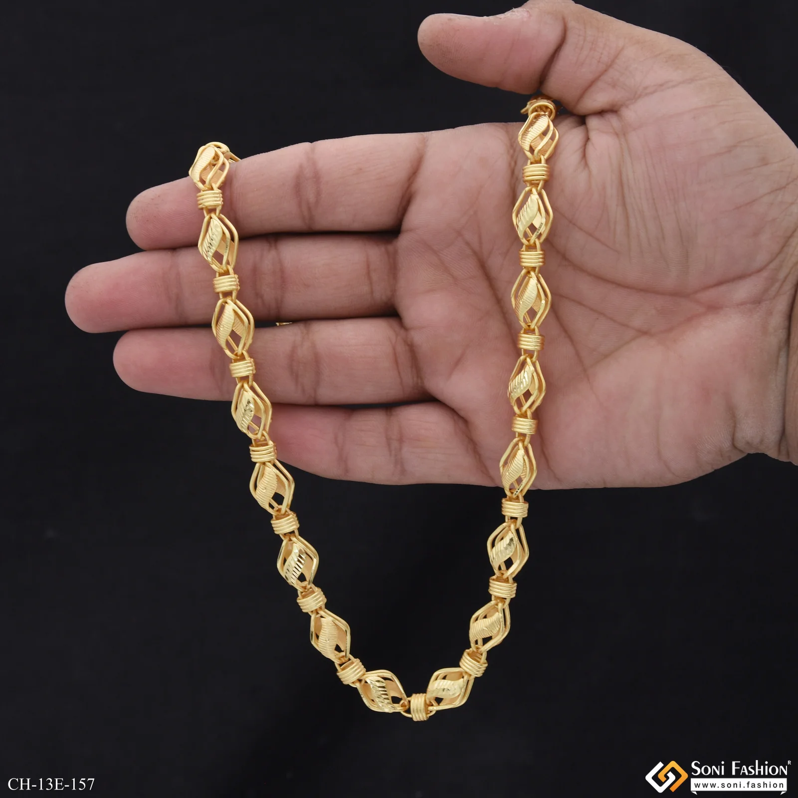 Superior Quality Gold Plated Kohli Chain for Men - Style E157 - Image 3