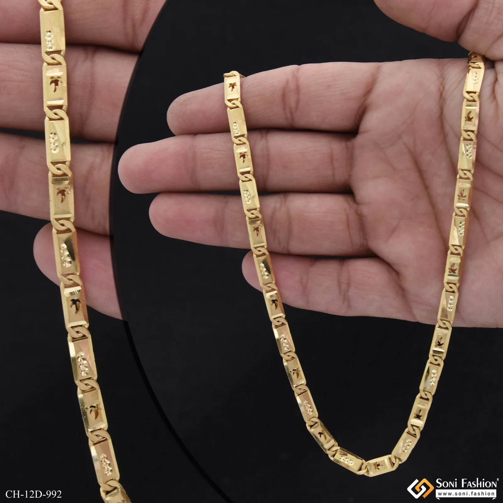 Superior Quality Graceful Design Gold Plated Nawabi Chain for Men - Style D992 - Image 2