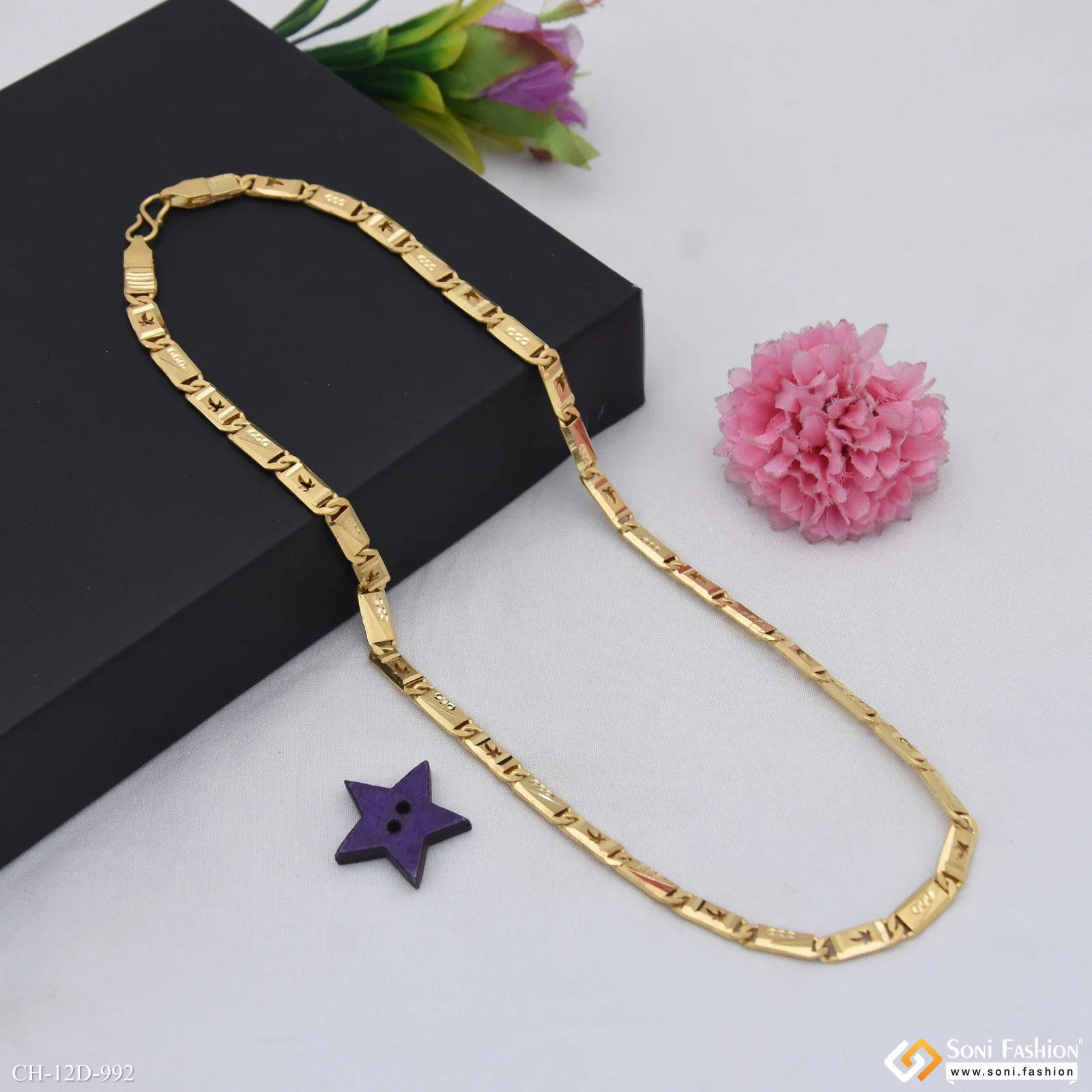 Superior Quality Graceful Design Gold Plated Nawabi Chain for Men - Style D992 - Image 4