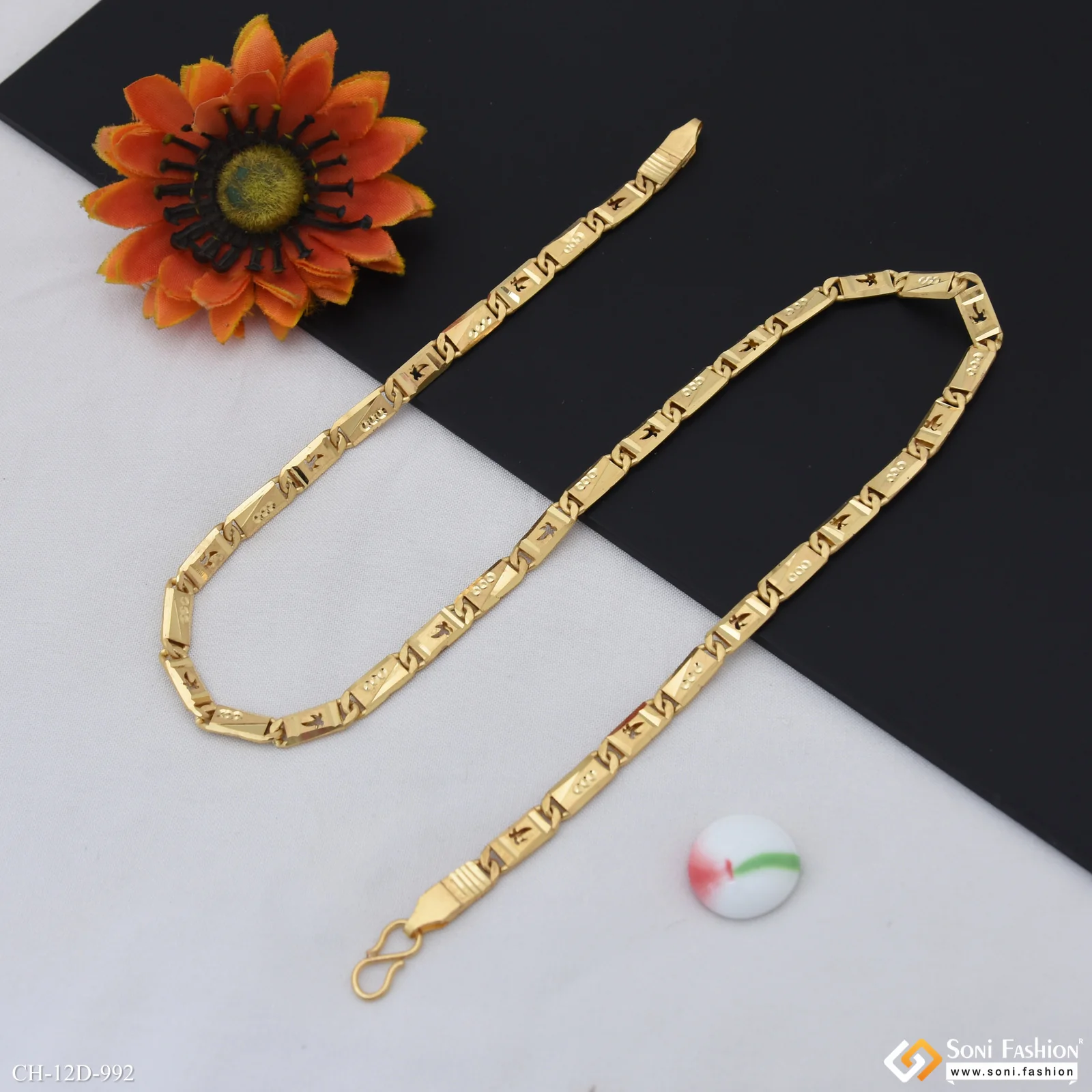 Superior Quality Graceful Design Gold Plated Nawabi Chain for Men - Style D992 - Image 5