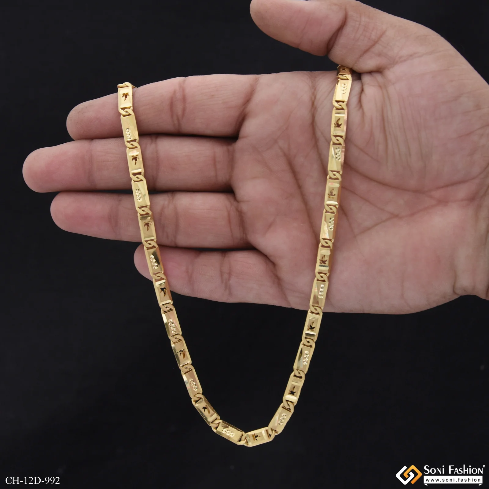 Superior Quality Graceful Design Gold Plated Nawabi Chain for Men - Style D992 - Image 6