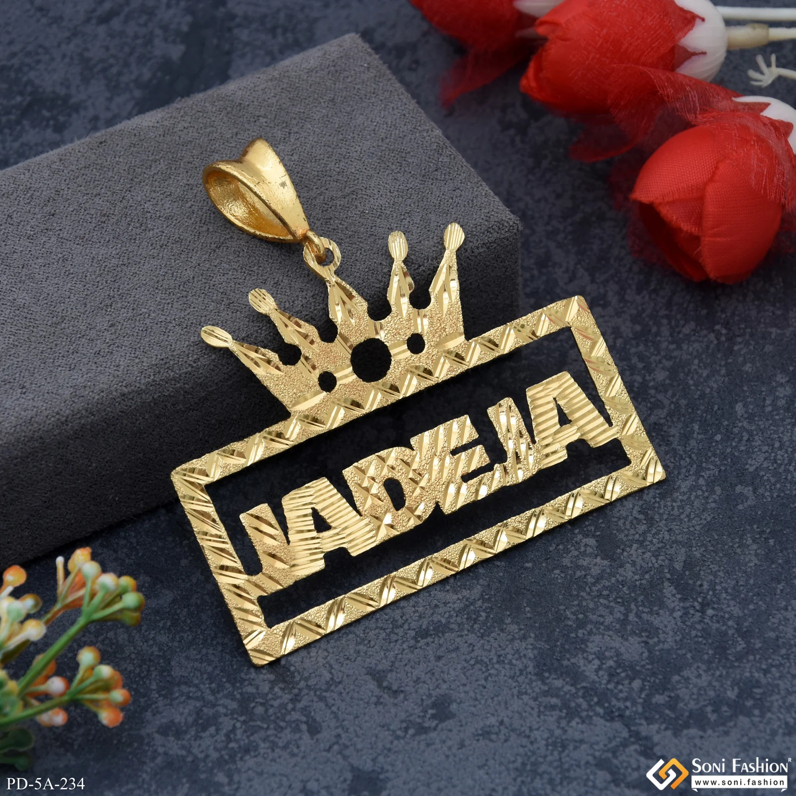 Superior Quality Graceful Design Jadeja Gold Plated Pendant for Men - Style A234 - Image 3