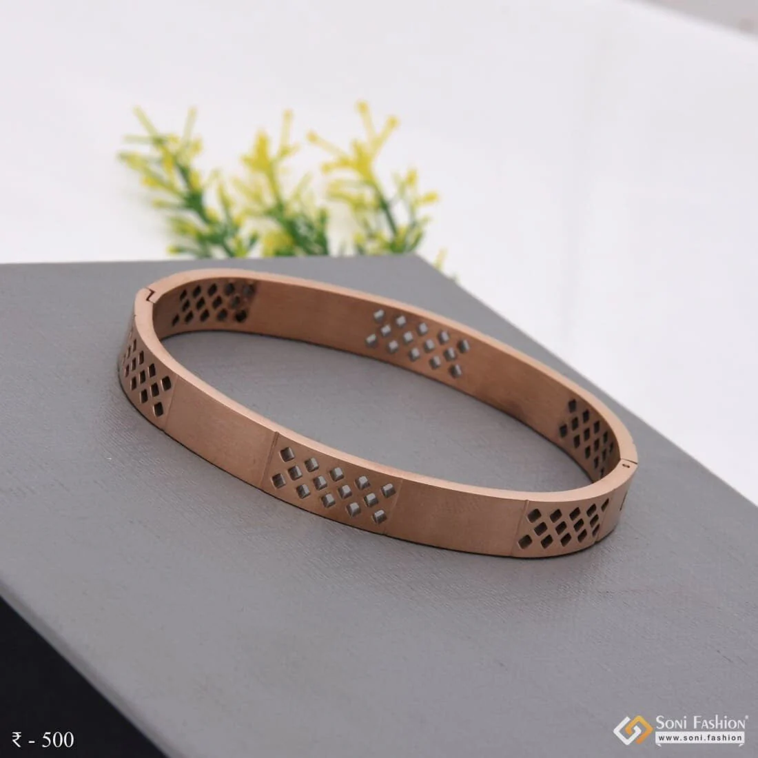 Superior Quality Graceful Design Rose Gold Kada For Men - Style A420 - Image 7