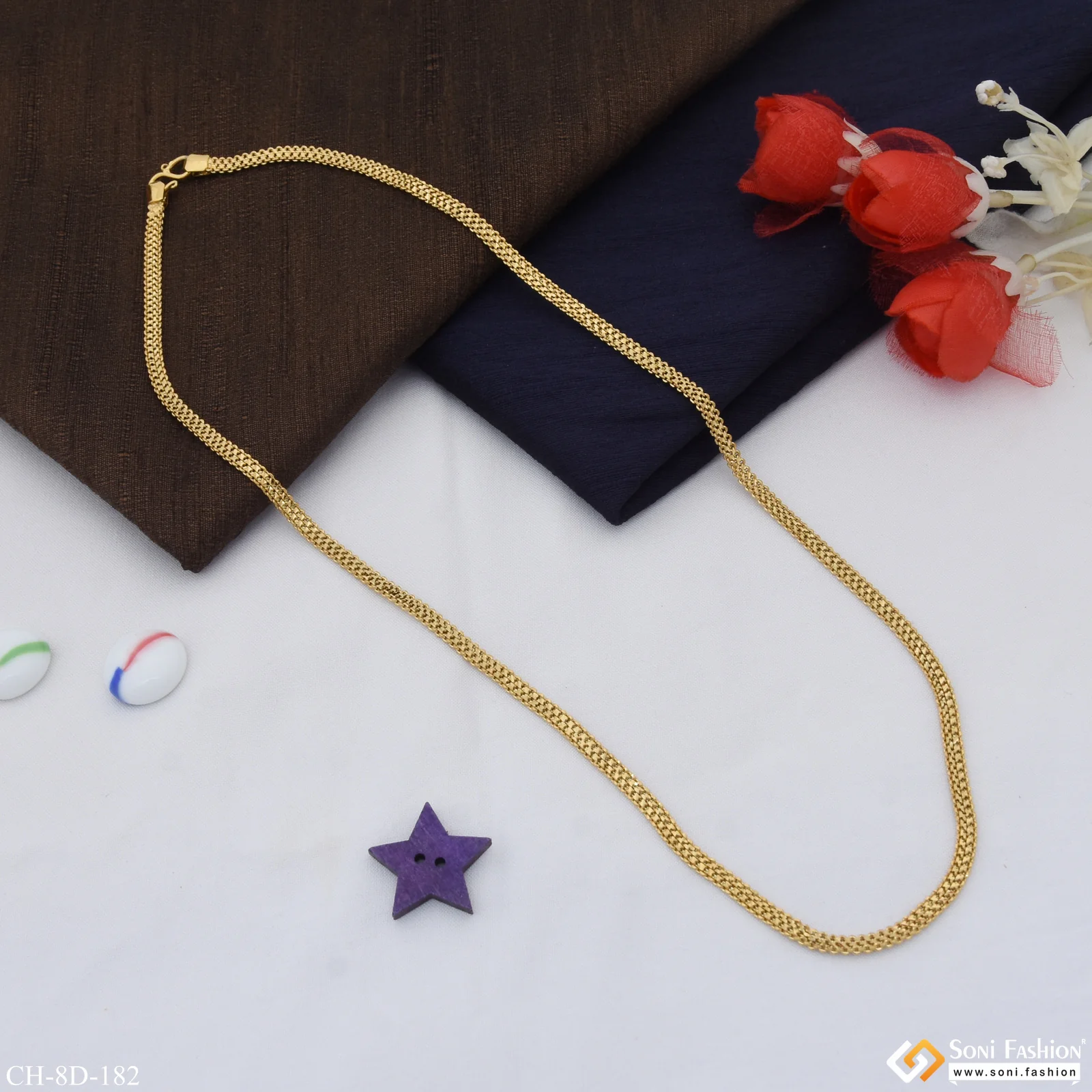 Superior Quality Hand-Crafted Design Gold Plated Chain for Men - Style D182 - Image 7