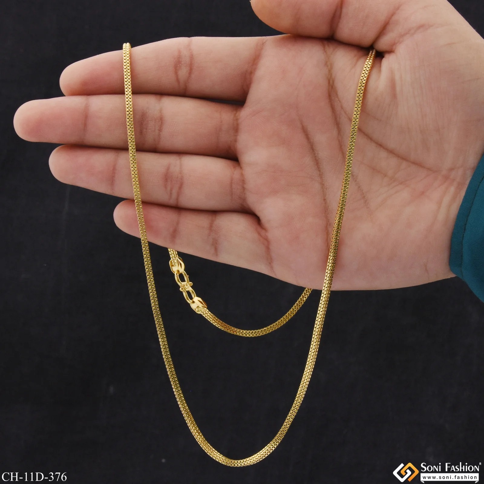 Superior Quality Hand-Crafted Design Gold Plated Chain for Men - Style D376 - Image 6