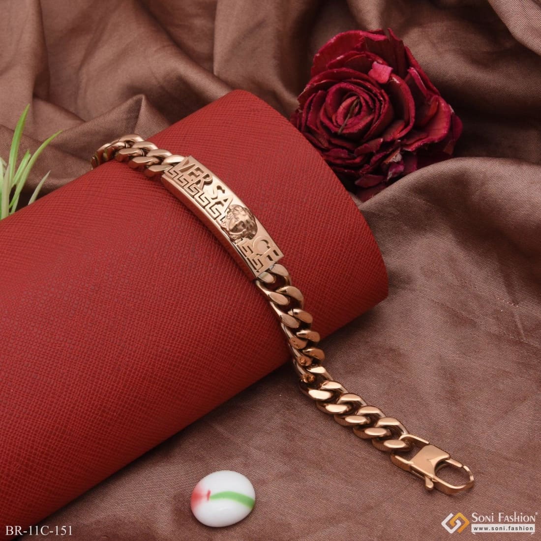 Superior Quality Hand-crafted Design Rose Gold Bracelet For Men - Style C151 - Image 5