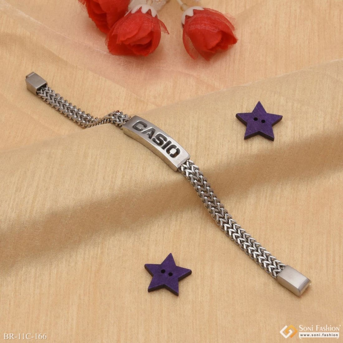 Superior Quality Hand-Finished Design Silver Color Bracelet for Men - Style C166 - Image 3
