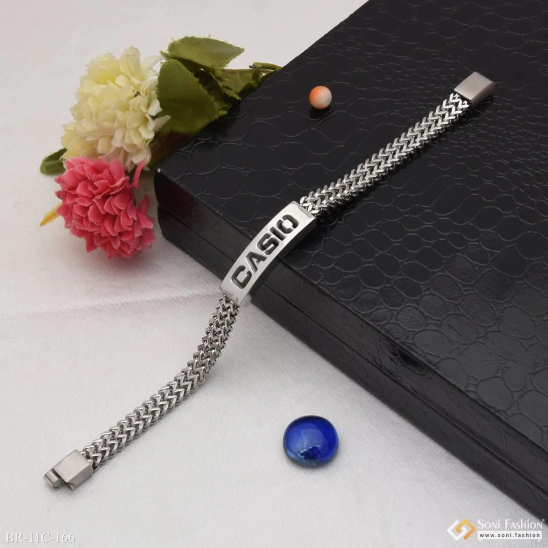 Superior Quality Hand-Finished Design Silver Color Bracelet for Men - Style C166 - Image 4