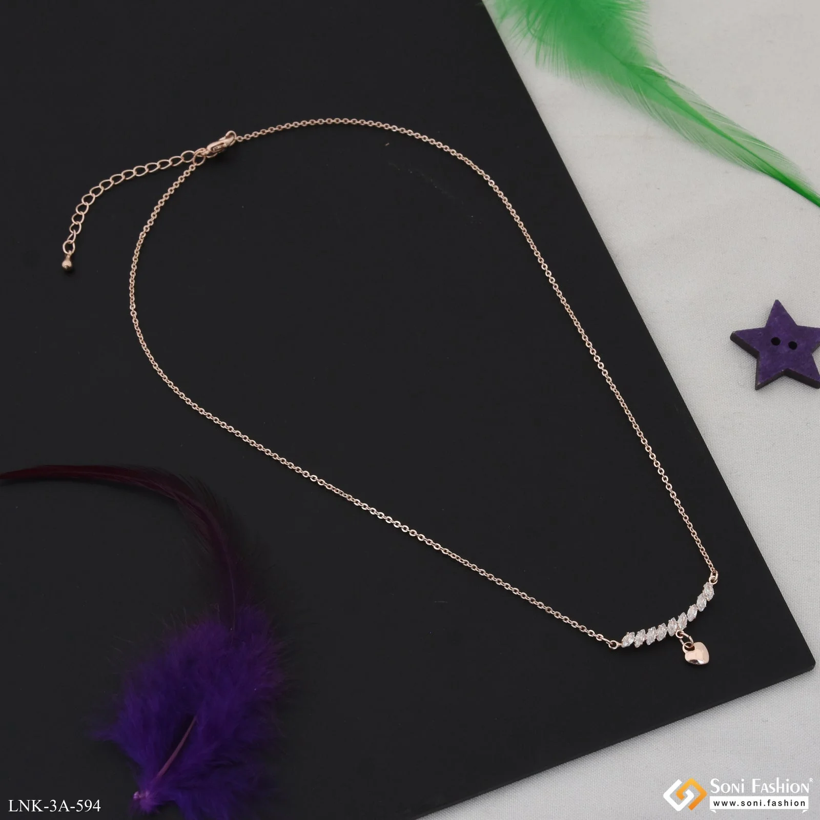 Superior Quality Rose Gold Color Necklace for Ladies - Style A594